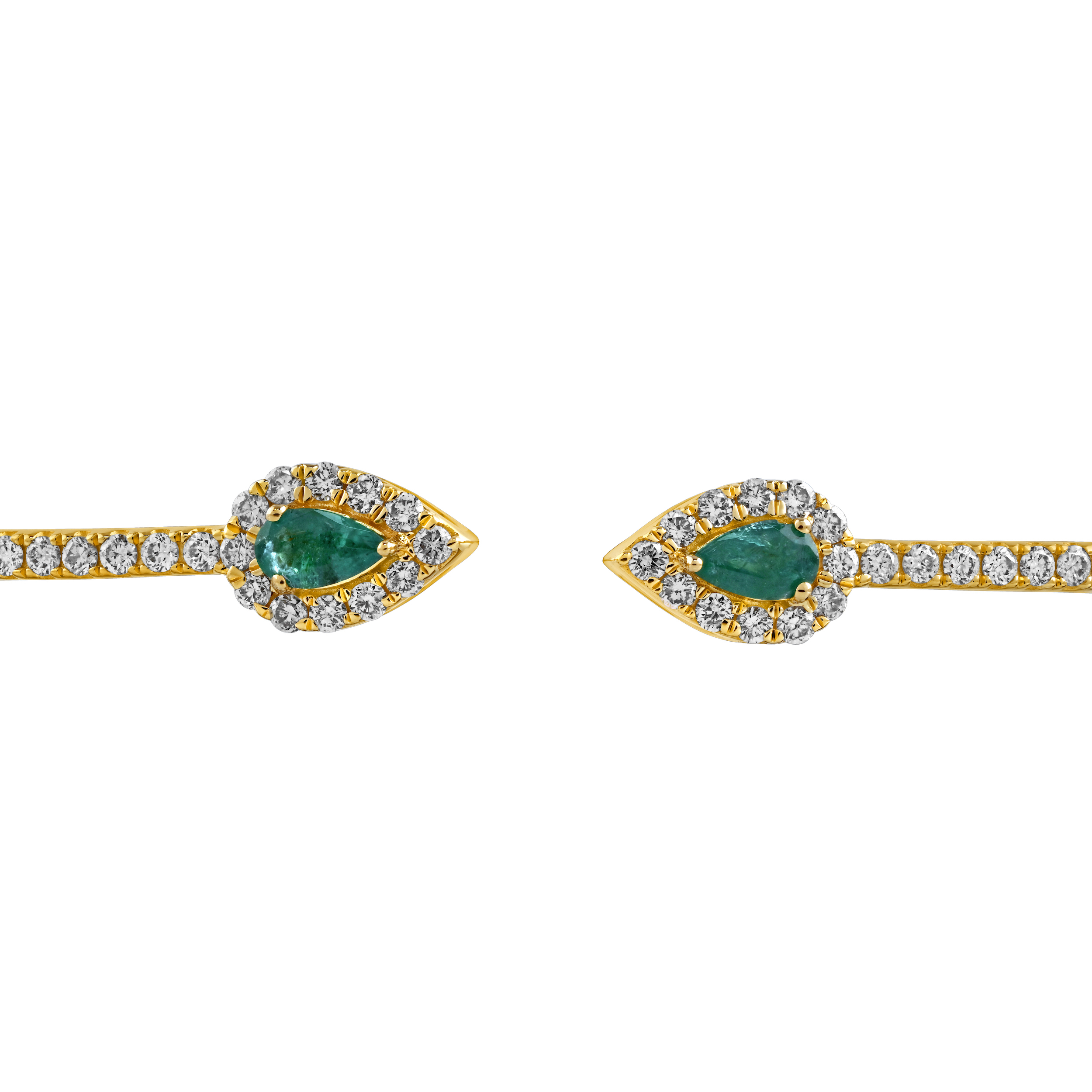 Majestic Gems™ 14k Yellow Gold Pear Shape Halo Open Ended Hinged & Diamond 1.92 Ctw