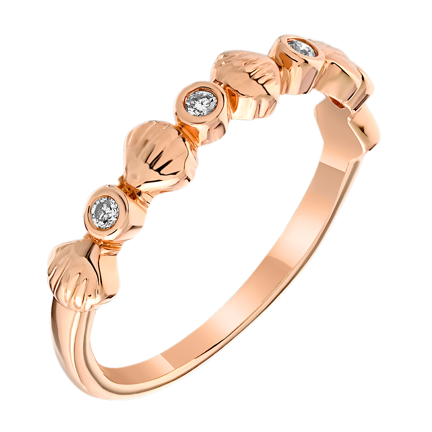 TriUnity™ 14K 14kr Shells With Bezel Set Diamond Between 0.08 Ctw