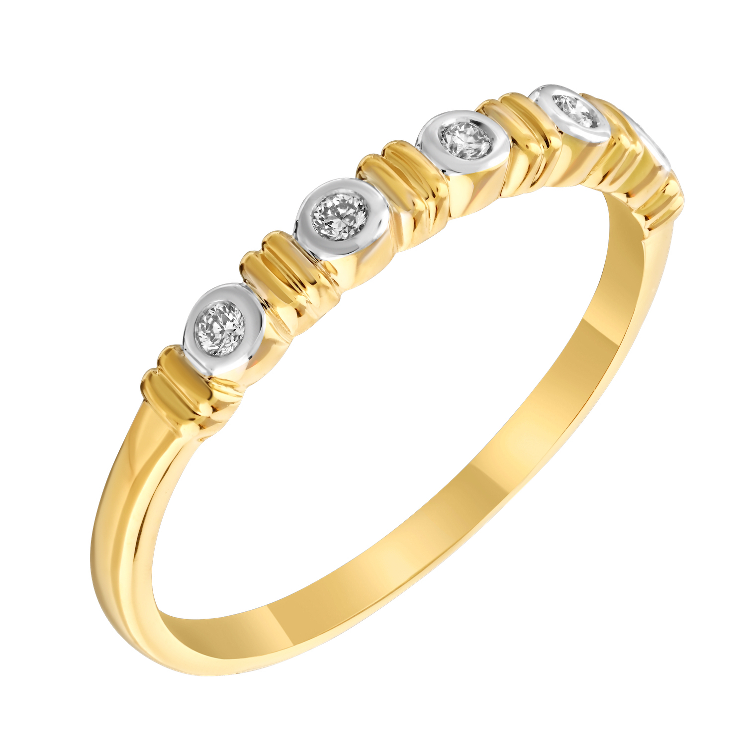 TriUnity™ 14K Yellow Gold Bezel Set With 2 Bars Between 0.08 Ctw