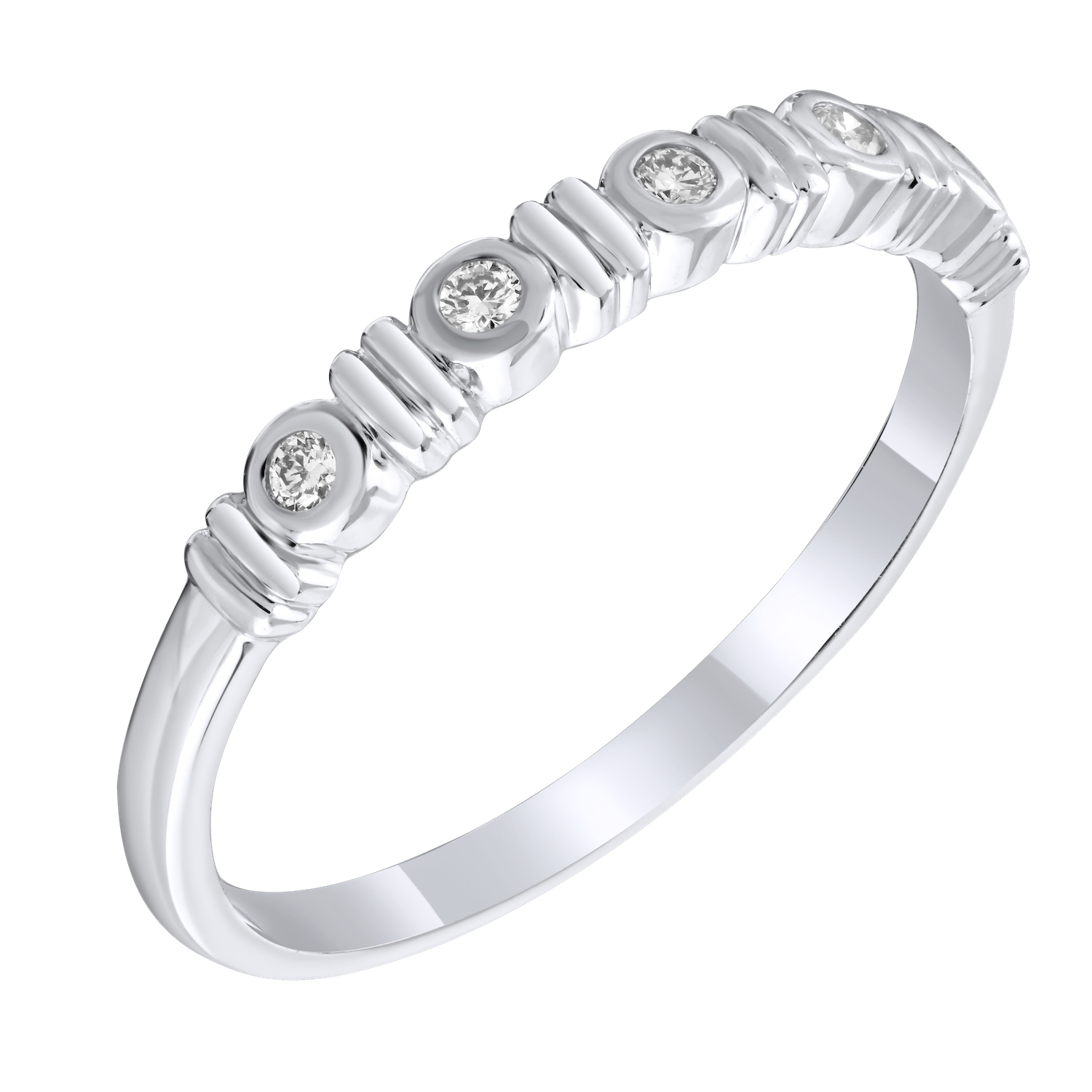 TriUnity™ 14K White Gold Bezel Set With 2 Bars Between 0.08 Ctw