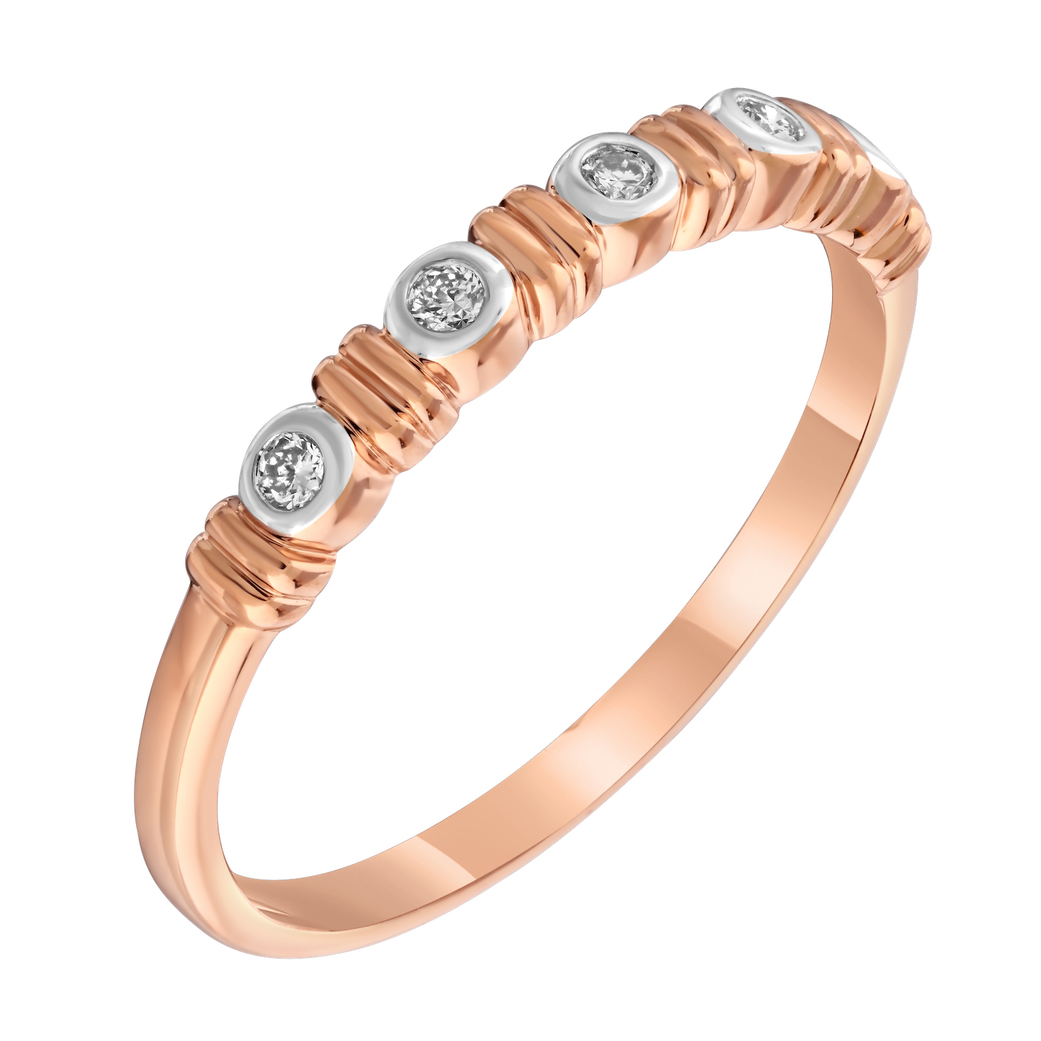 TriUnity™ 14K Rose Gold Bezel Set With 2 Bars Between 0.08 Ctw