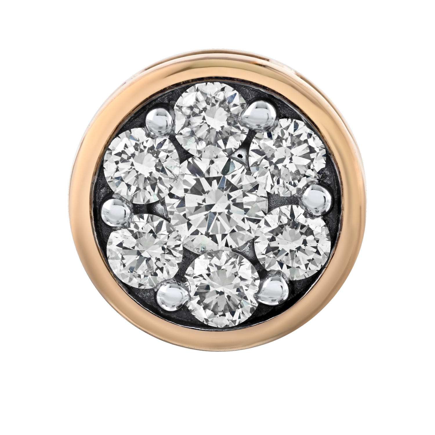 Diamond Bouquet™ 10K Yellow Gold Diamond Flower Cluster with Bezel Earrings 0.10 Ctw