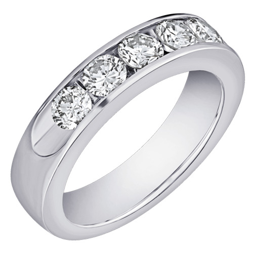 VERDE™ 14k White Gold Open Ended Channel Set Anniversary Ring 0.25 Ctw LAB GROWN DIAMONDS