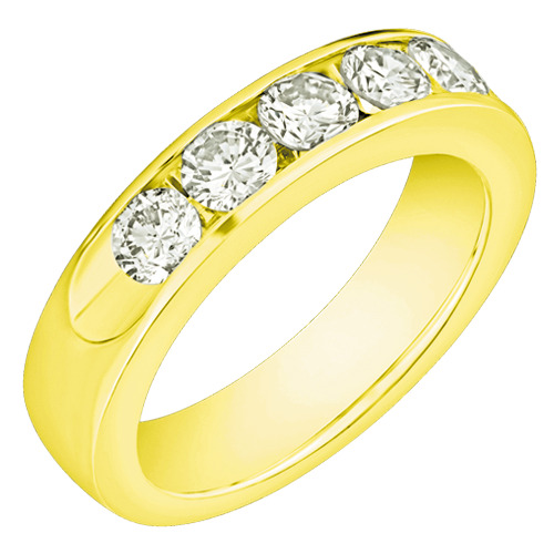 VERDE™ 14k Yellow Gold Open Ended Channel Set Anniversary Ring 0.50 Ctw LAB GROWN DIAMONDS