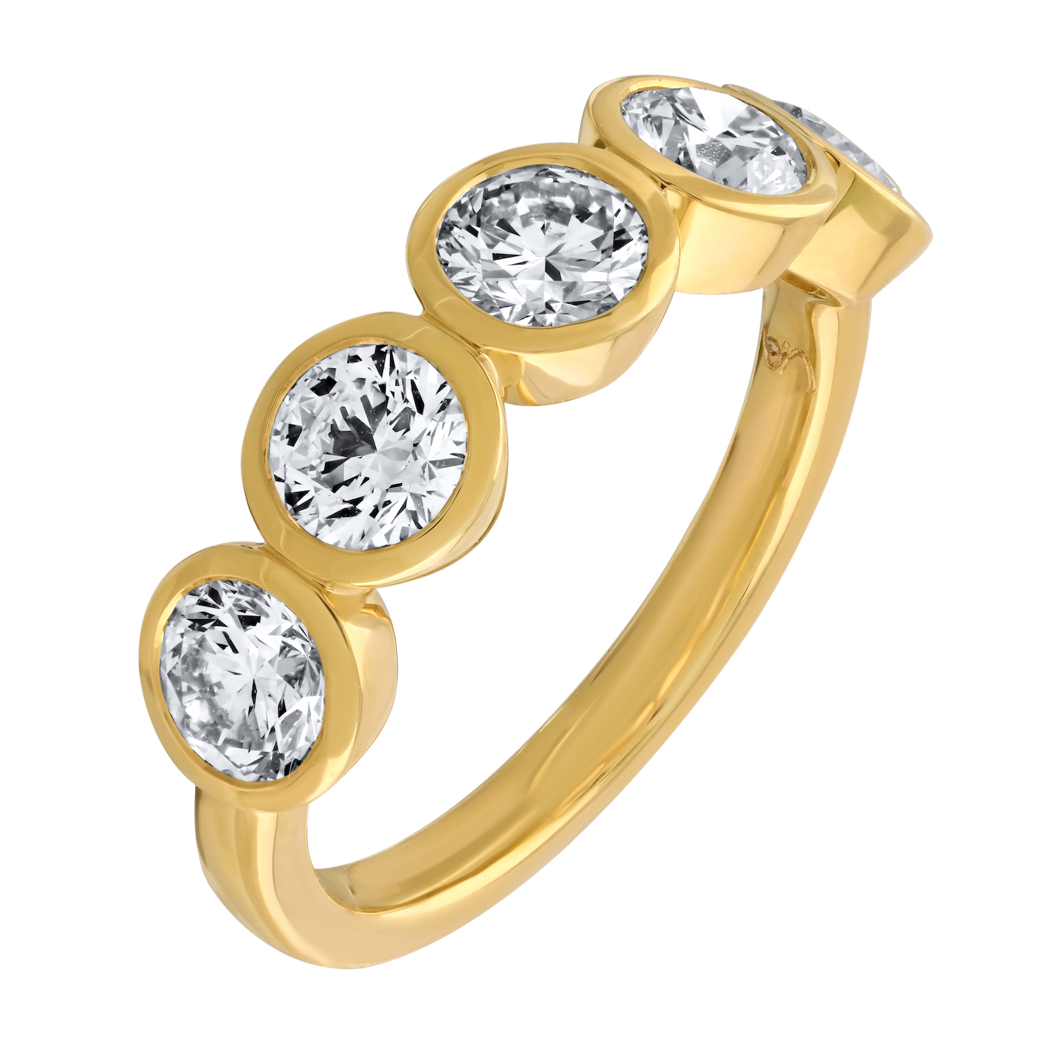 VERDE™ 14K Yellow Gold Round Bezel Set Ring 2.00 Ctw LAB GROWN DIAMONDS
