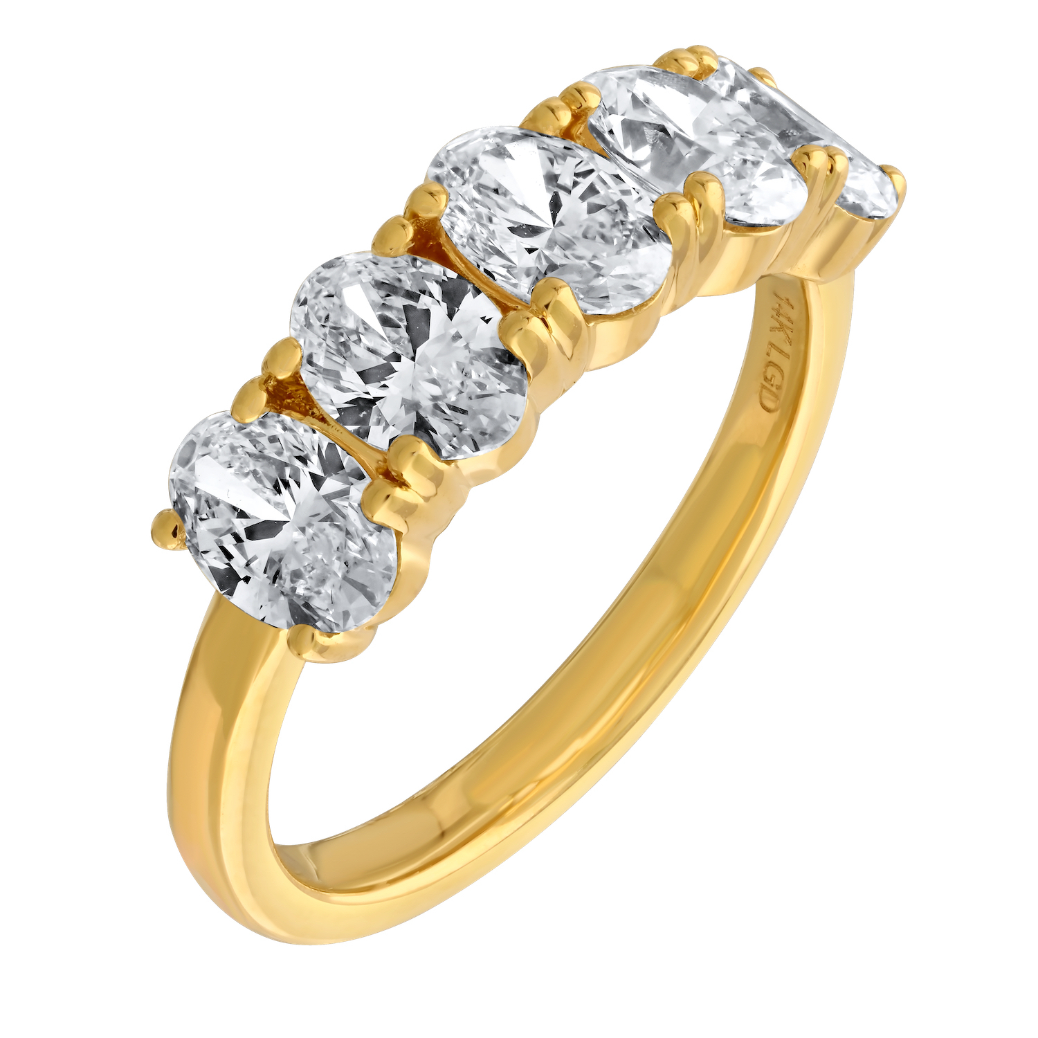 VERDE™ 14K Yellow Gold Vertical Ovals Prong Set Ring 2.00 Ctw LAB GROWN DIAMONDS
