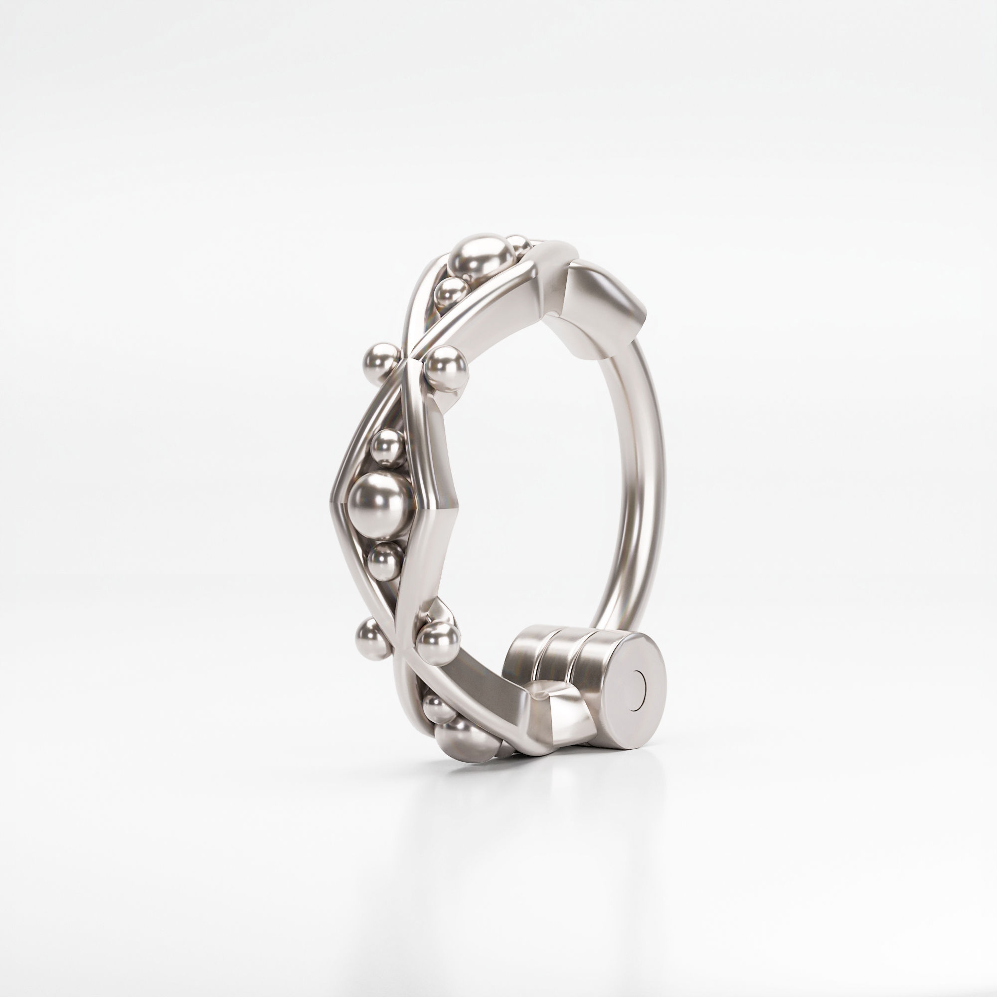925 Sterling Silver Geometric Tragus Earring with Clicker