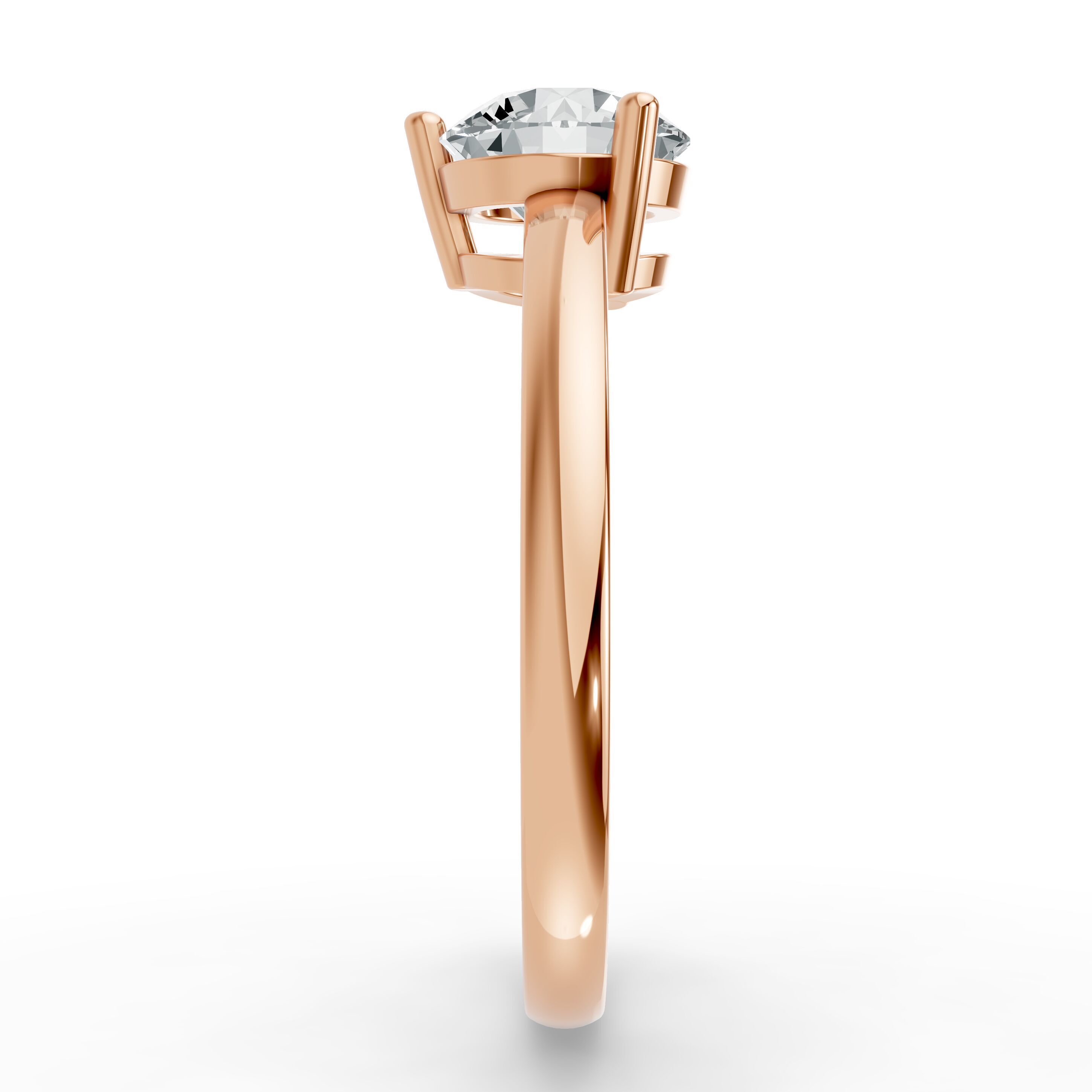 Round Shape Lab Created F Diamond in 925 Sterling Silver Ring for Women - Your Metal Color and Size Choice