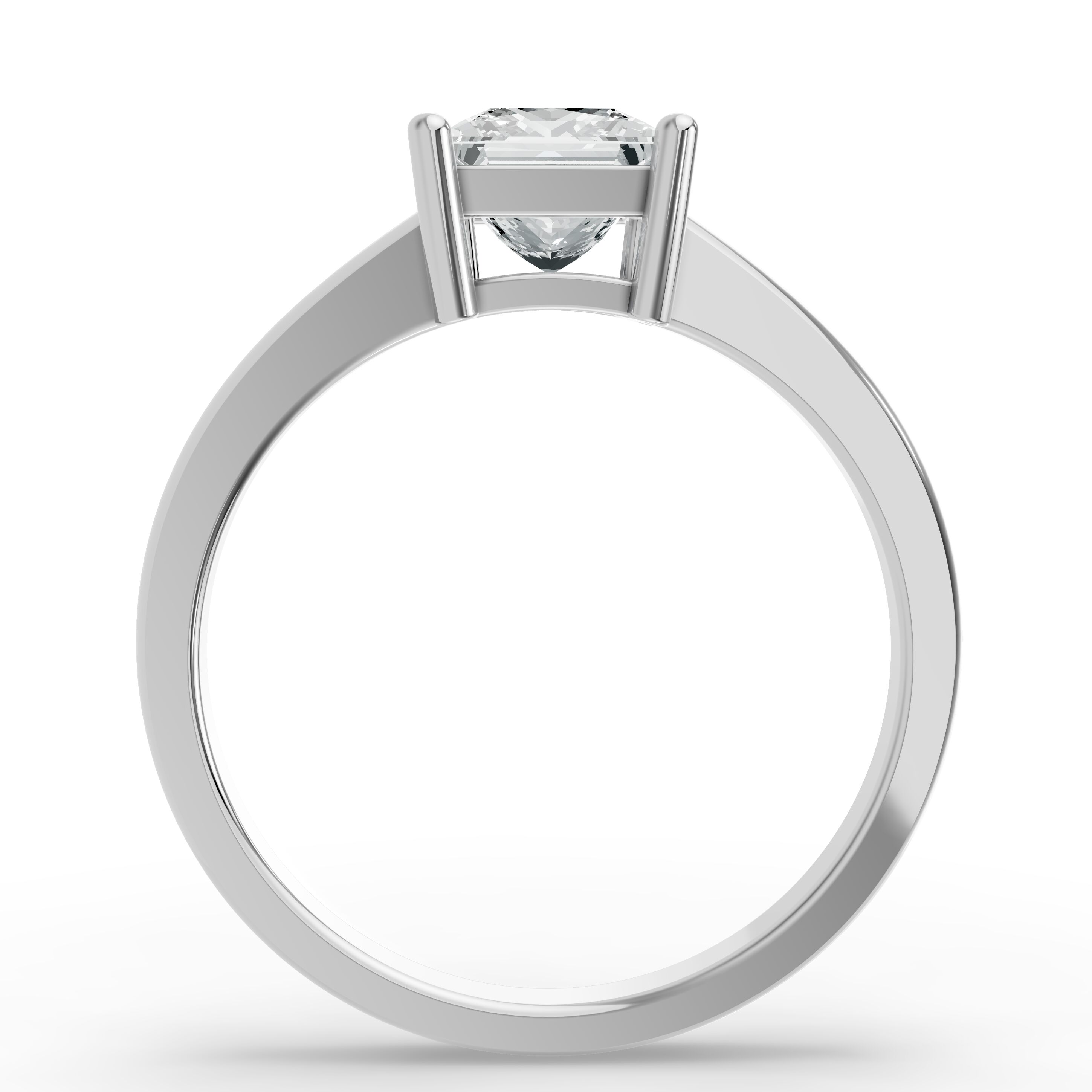 0.75CT Princess Shape Lab Grown F Diamond in 925 Sterling Silver Ring for Women