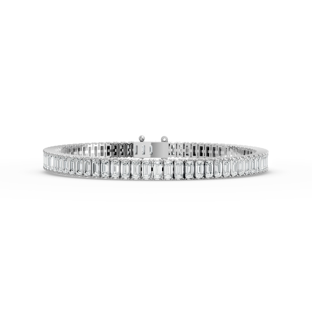 Emerald Shape Diamond Bracelets in Gold
