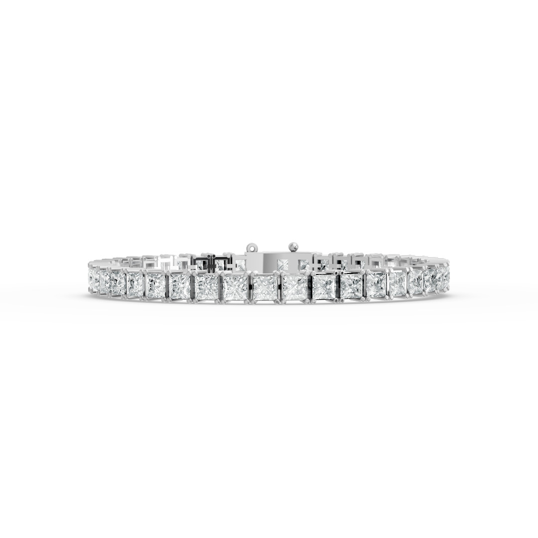Princess Shape Diamond Bracelets in Gold