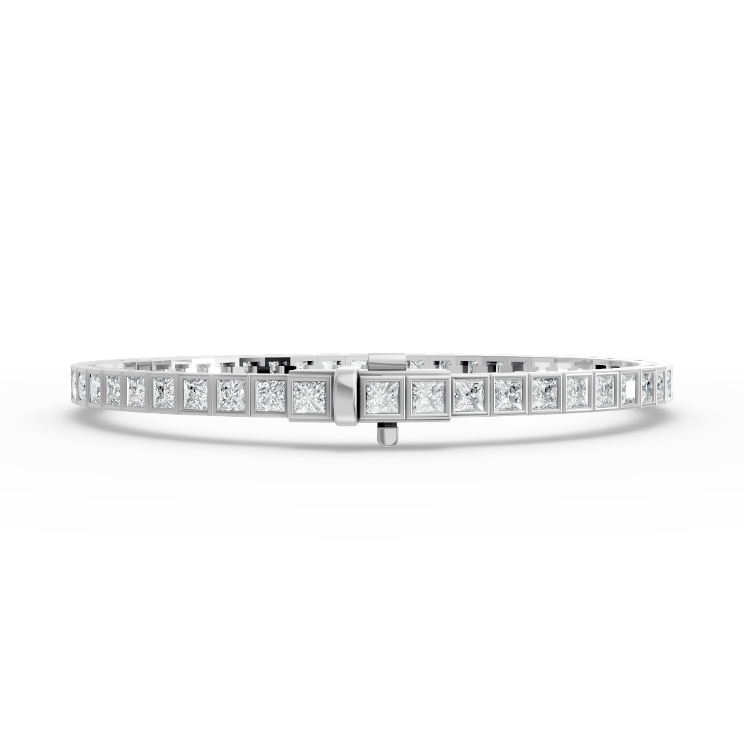 Princess Shape Diamond Bracelets in Gold
