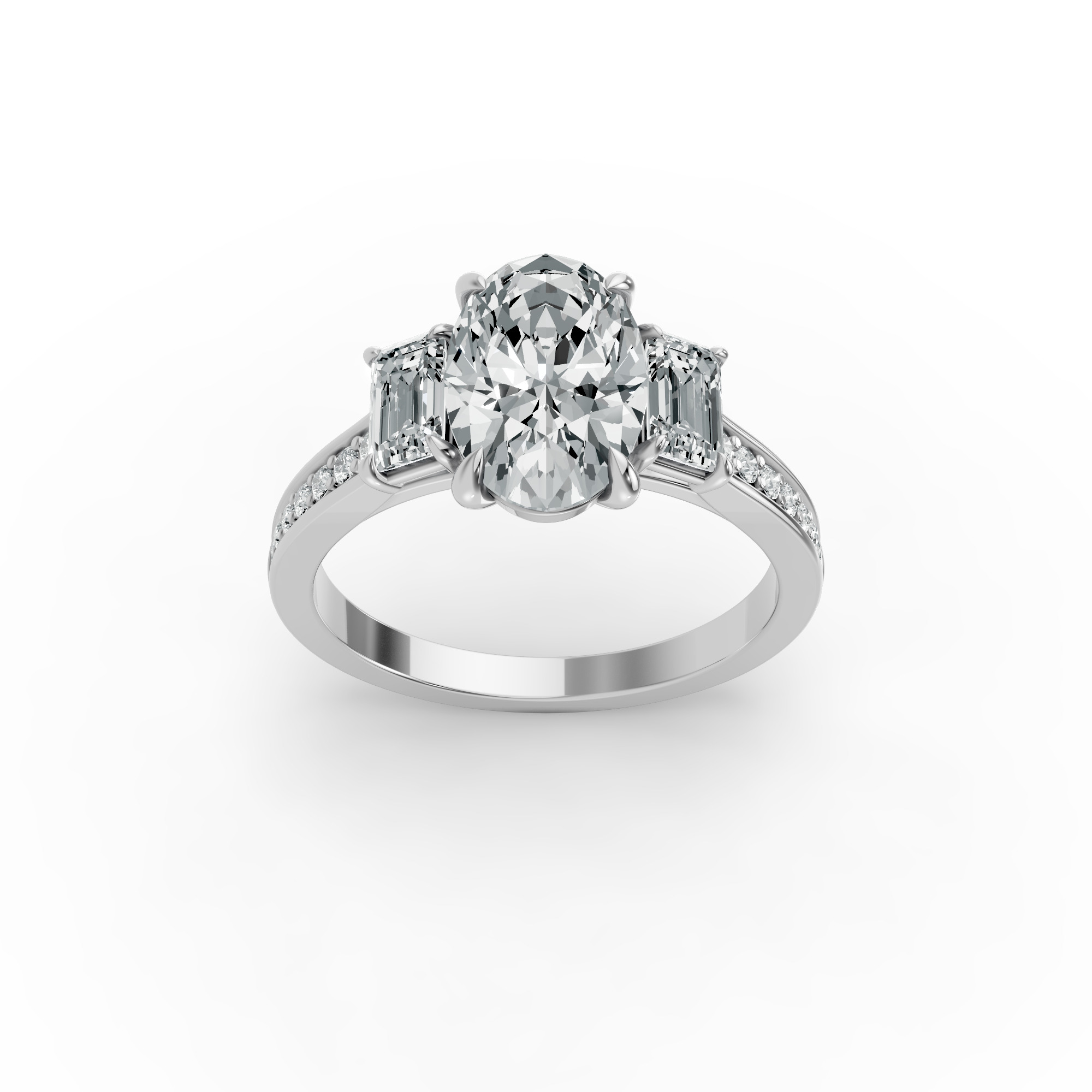 Oval Shape Diamond Fancy Engagement Ring in Gold