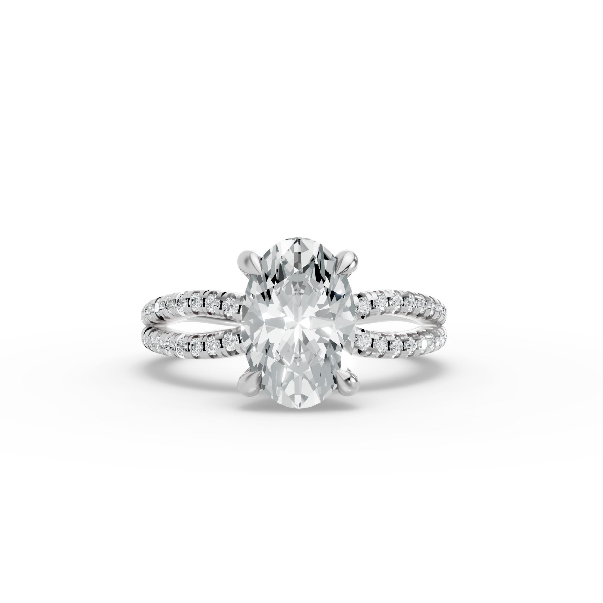 Oval Shape Diamond Fancy Engagement Ring in Gold