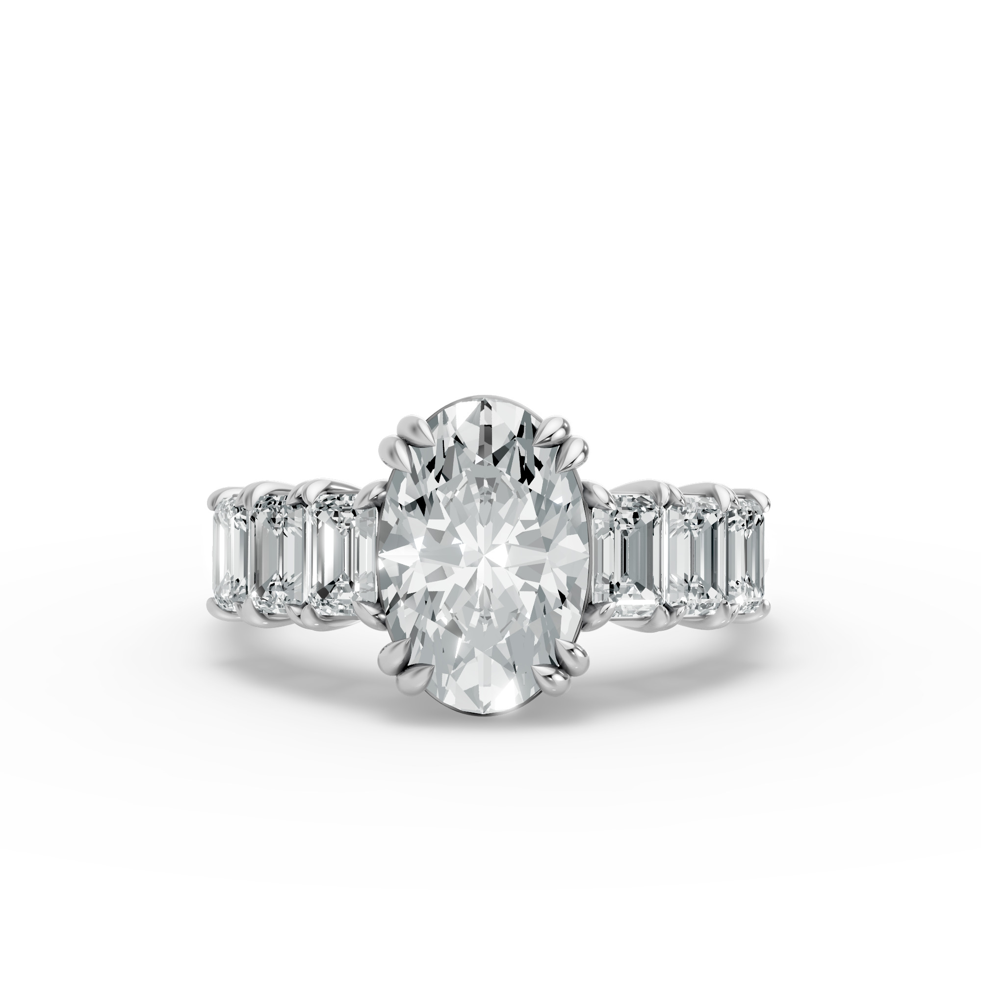 Oval Shape Diamond Fancy Engagement Ring in Gold