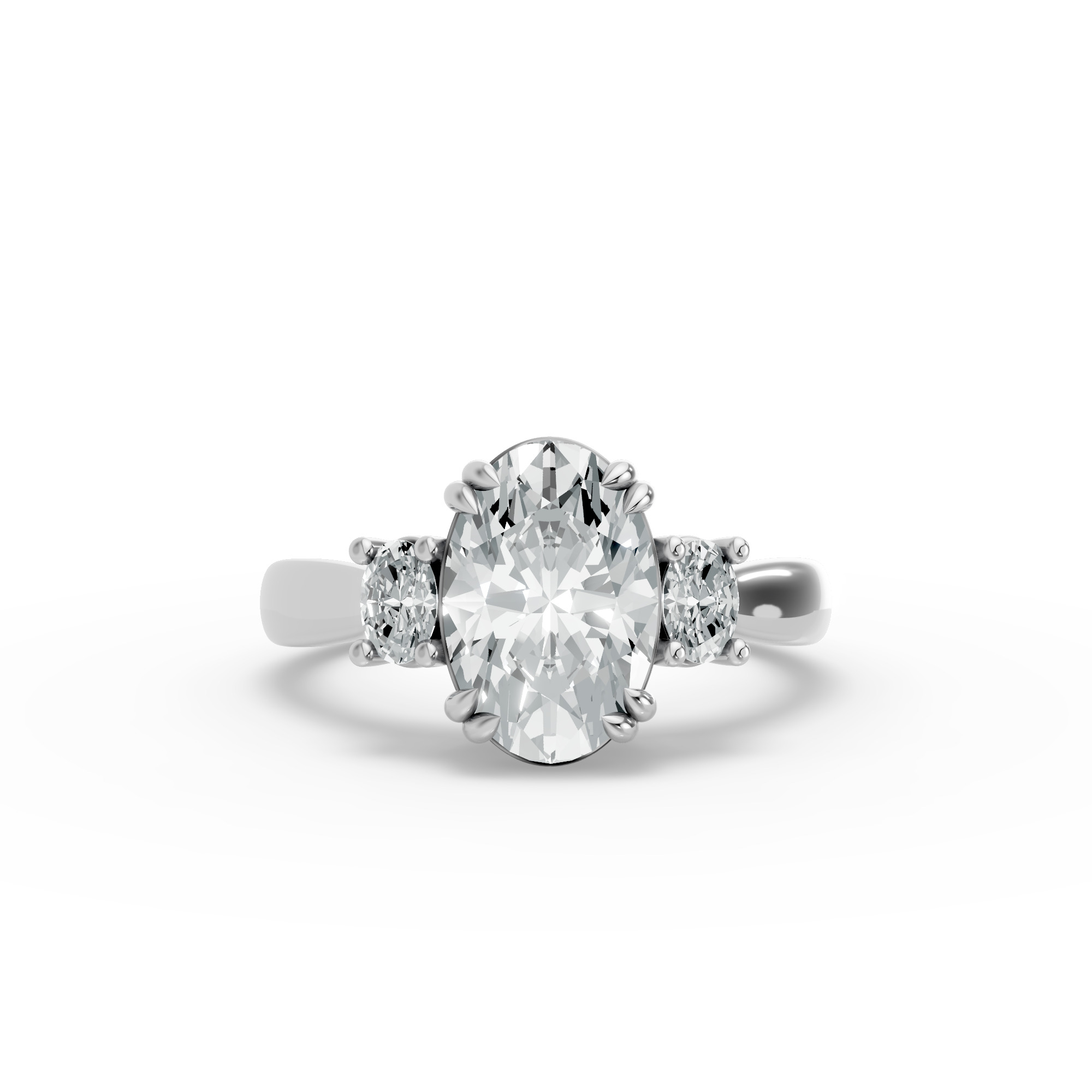 Oval Shape Diamond Fancy Engagement Ring in Gold