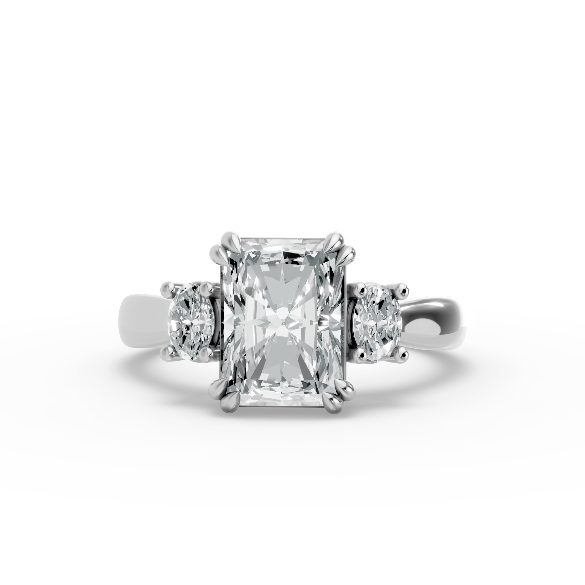 Radiant Shape Diamond Fancy Engagement Ring in Gold
