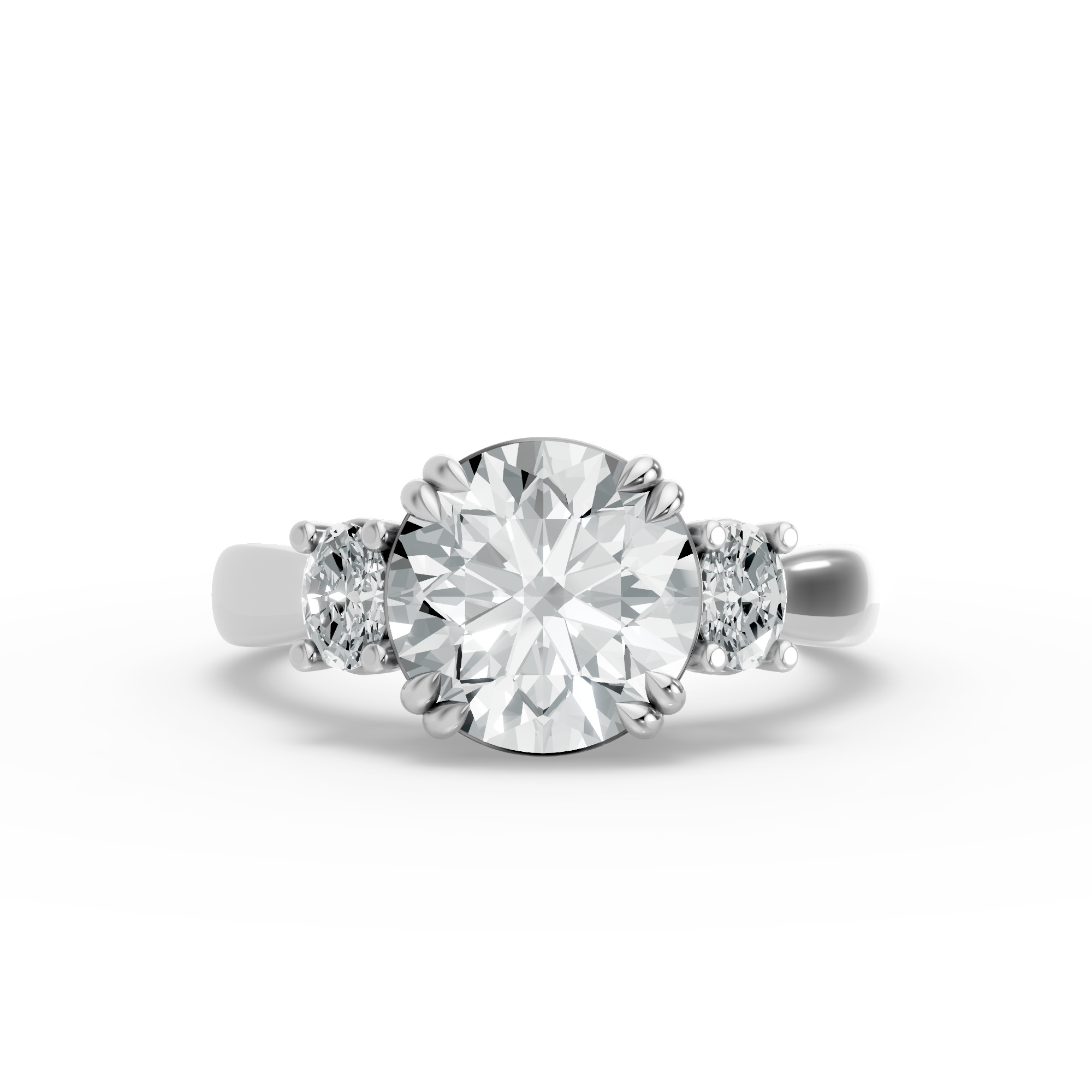 Round Shape Diamond Fancy Engagement Ring in Gold