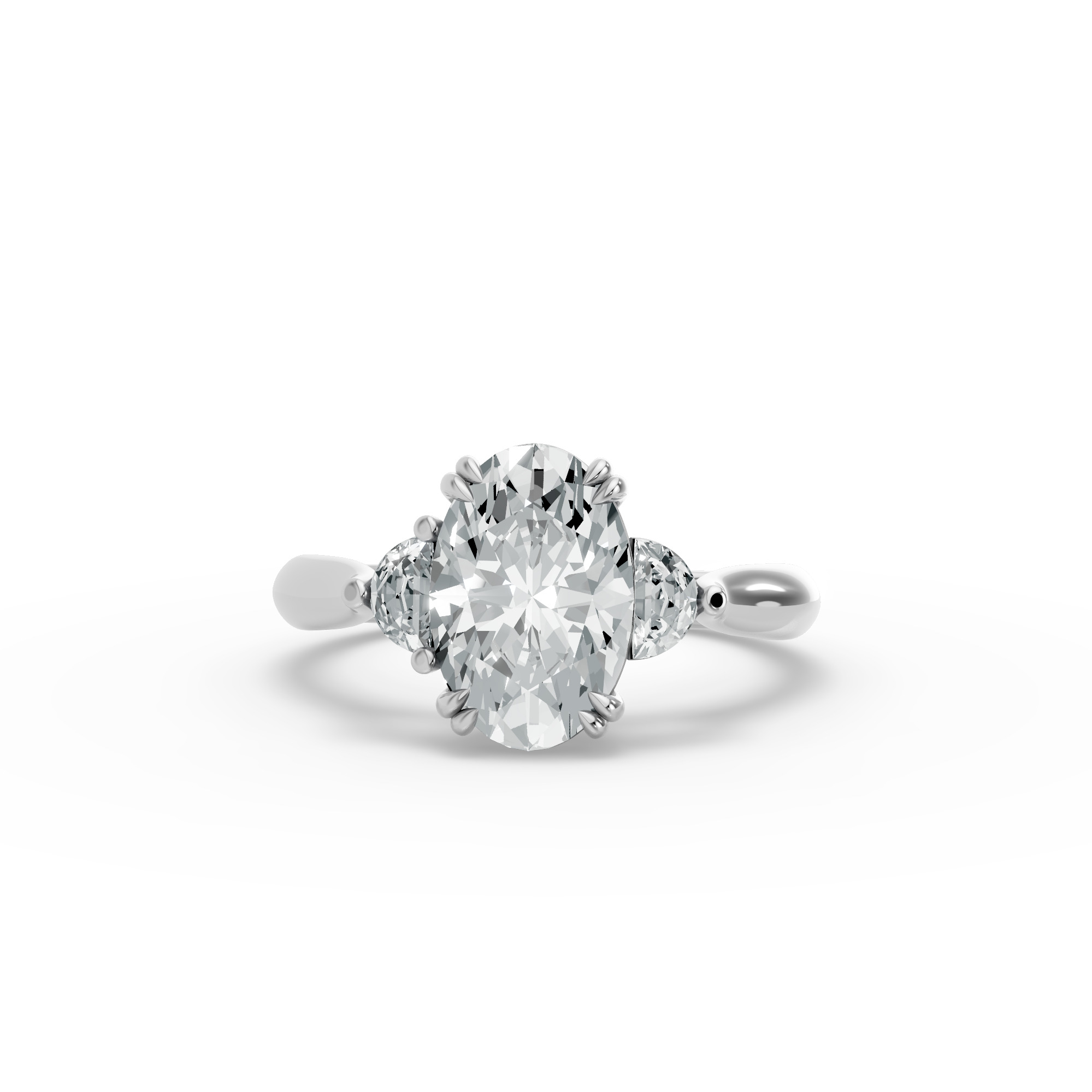Oval Shape Diamond Fancy Engagement Ring in Gold
