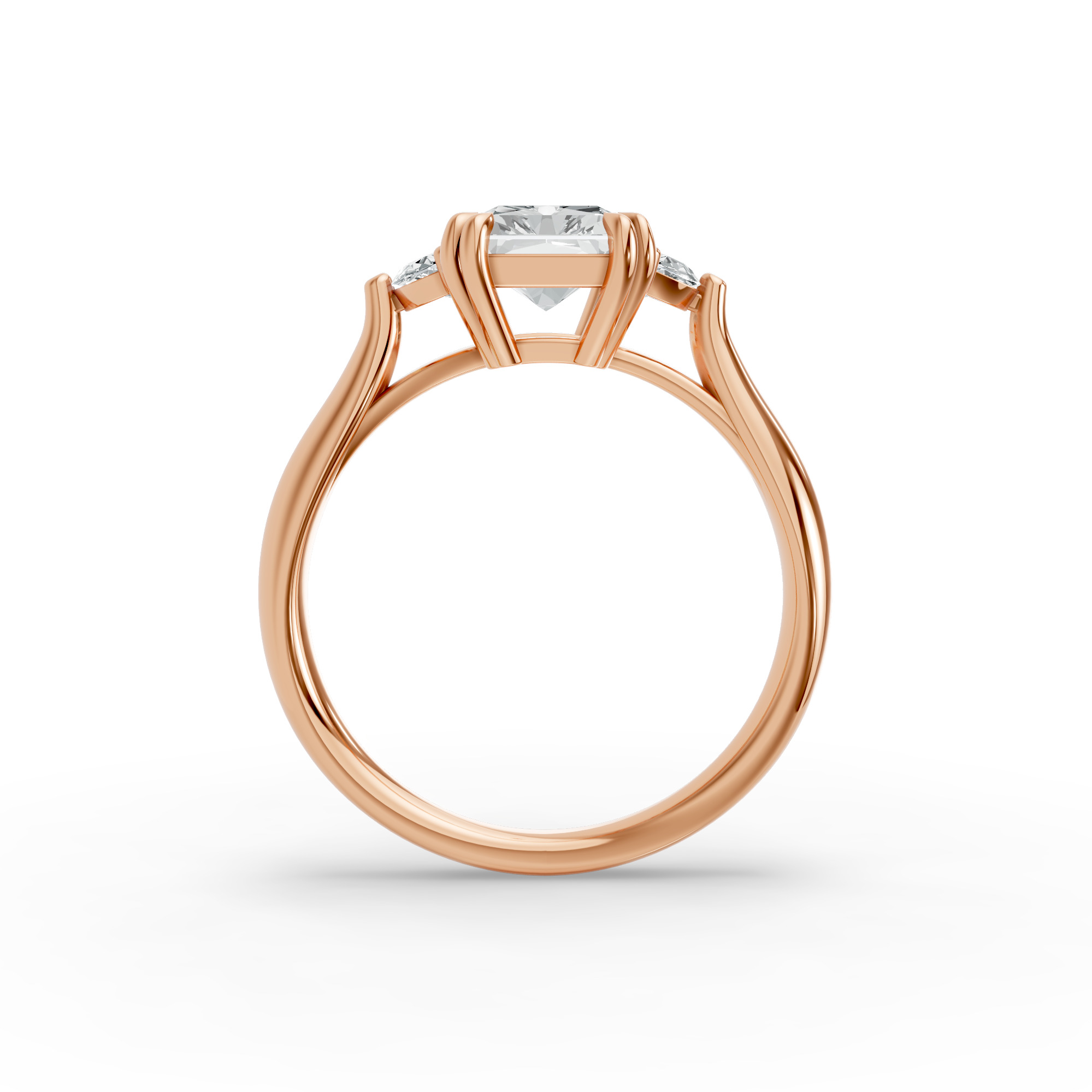 Radiant Shape Diamond Fancy Engagement Ring in Gold