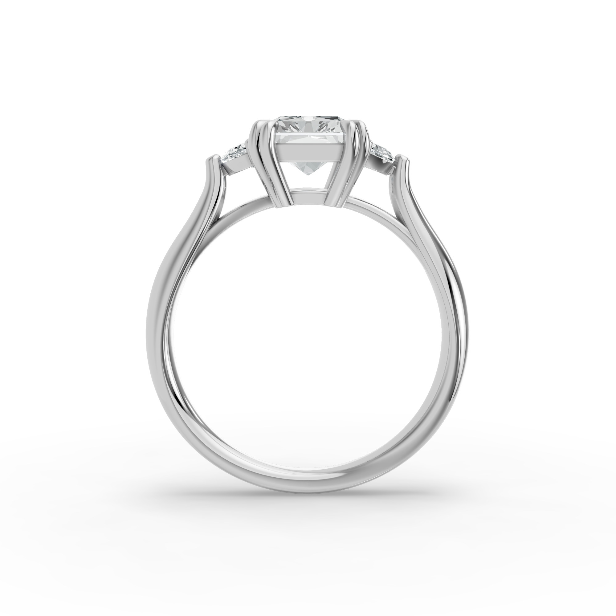 Radiant Shape Diamond Fancy Engagement Ring in Gold