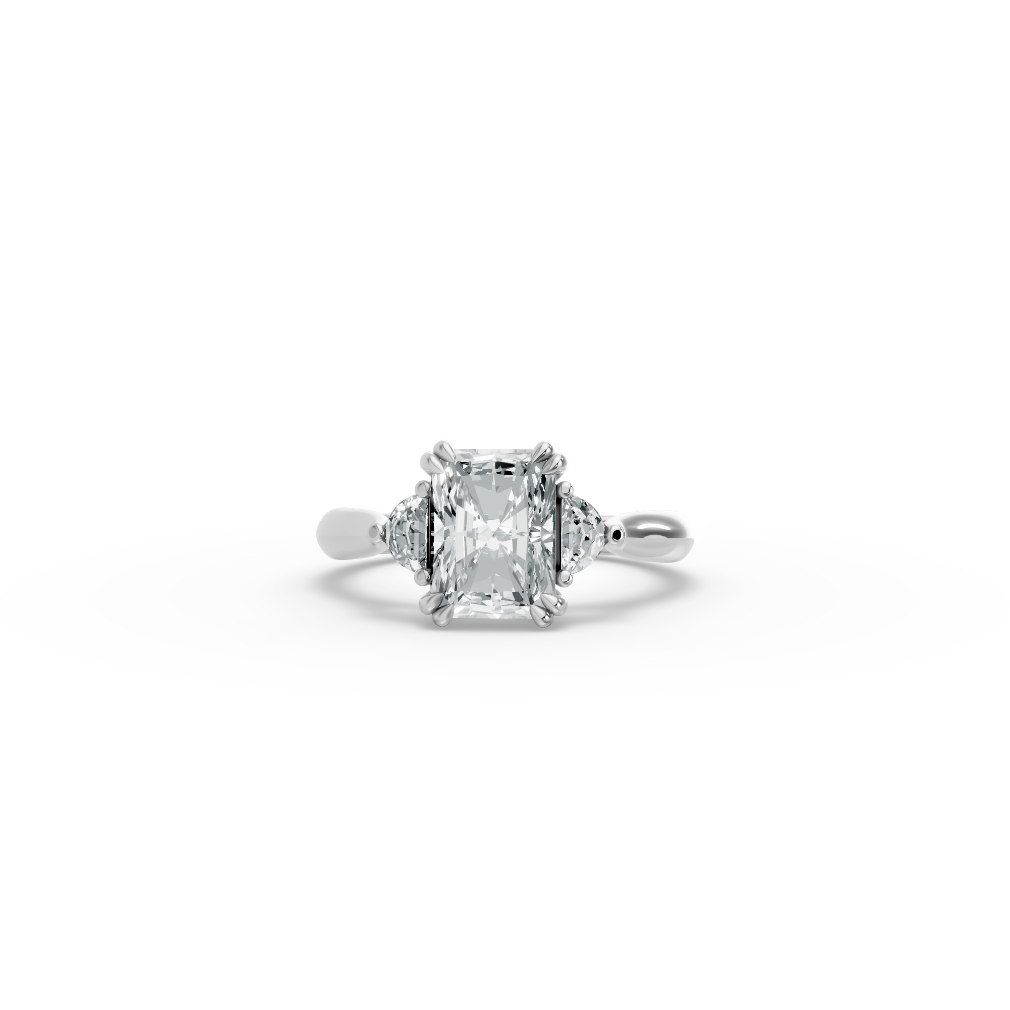 Radiant Shape Diamond Fancy Engagement Ring in Gold