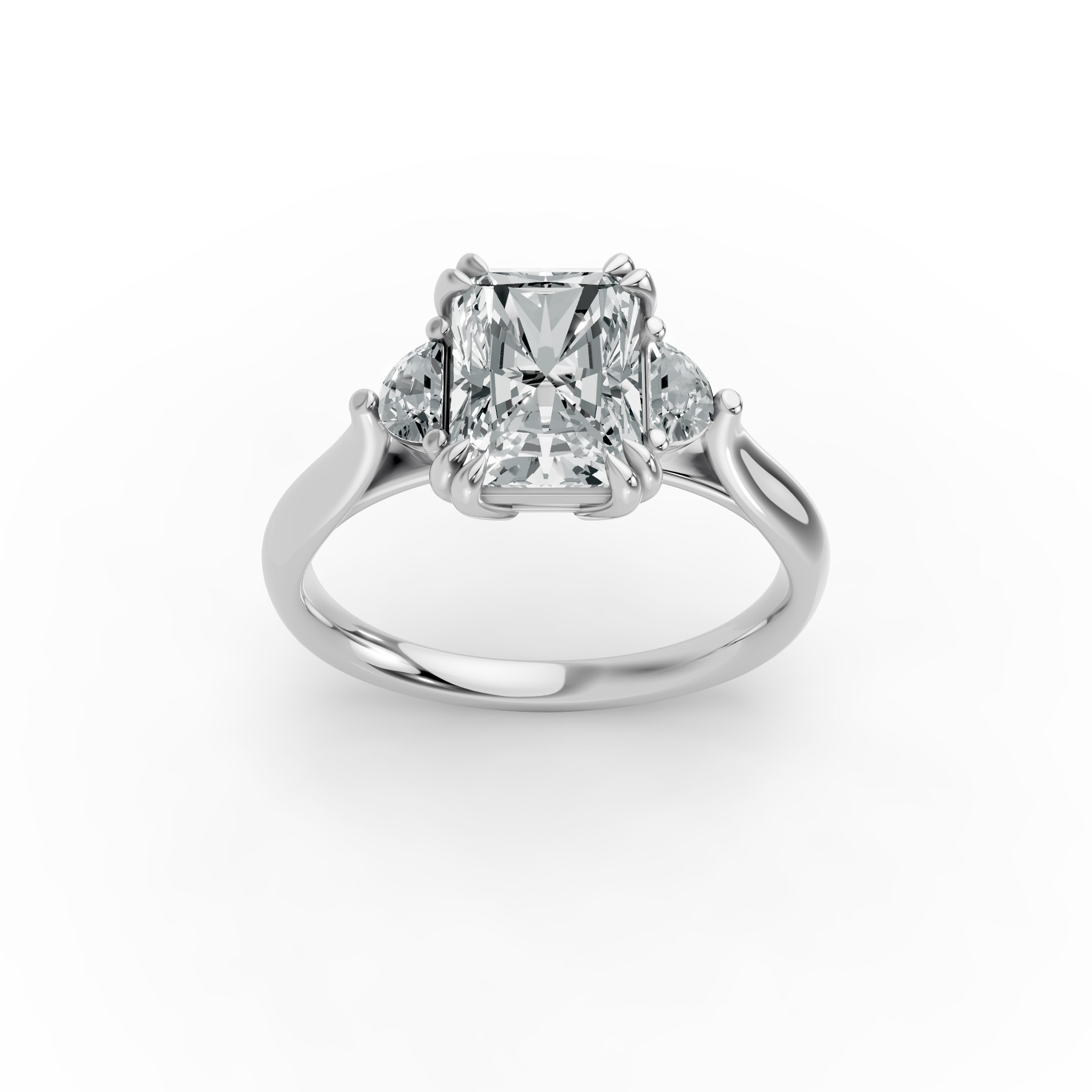 Radiant Shape Diamond Fancy Engagement Ring in Gold