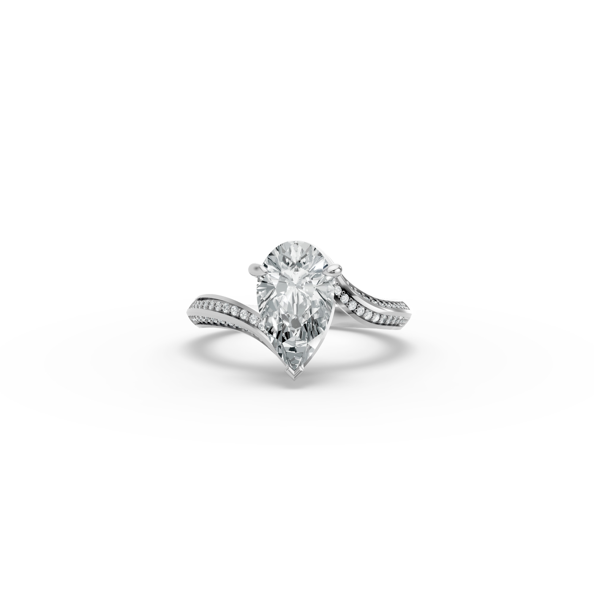 Pear Shape Diamond Fancy Engagement Ring in Gold