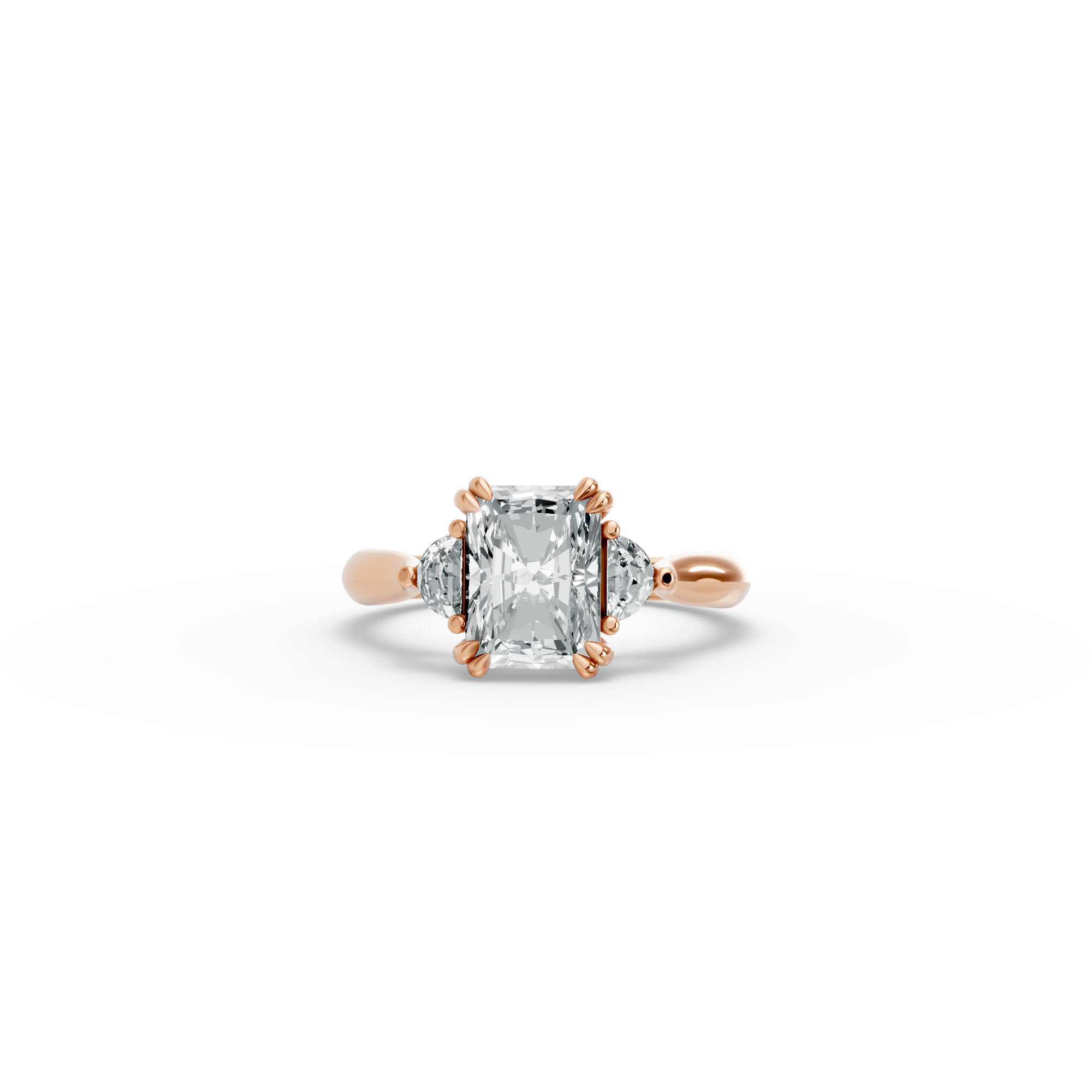 Radiant Shape Diamond Fancy Engagement Ring in Gold