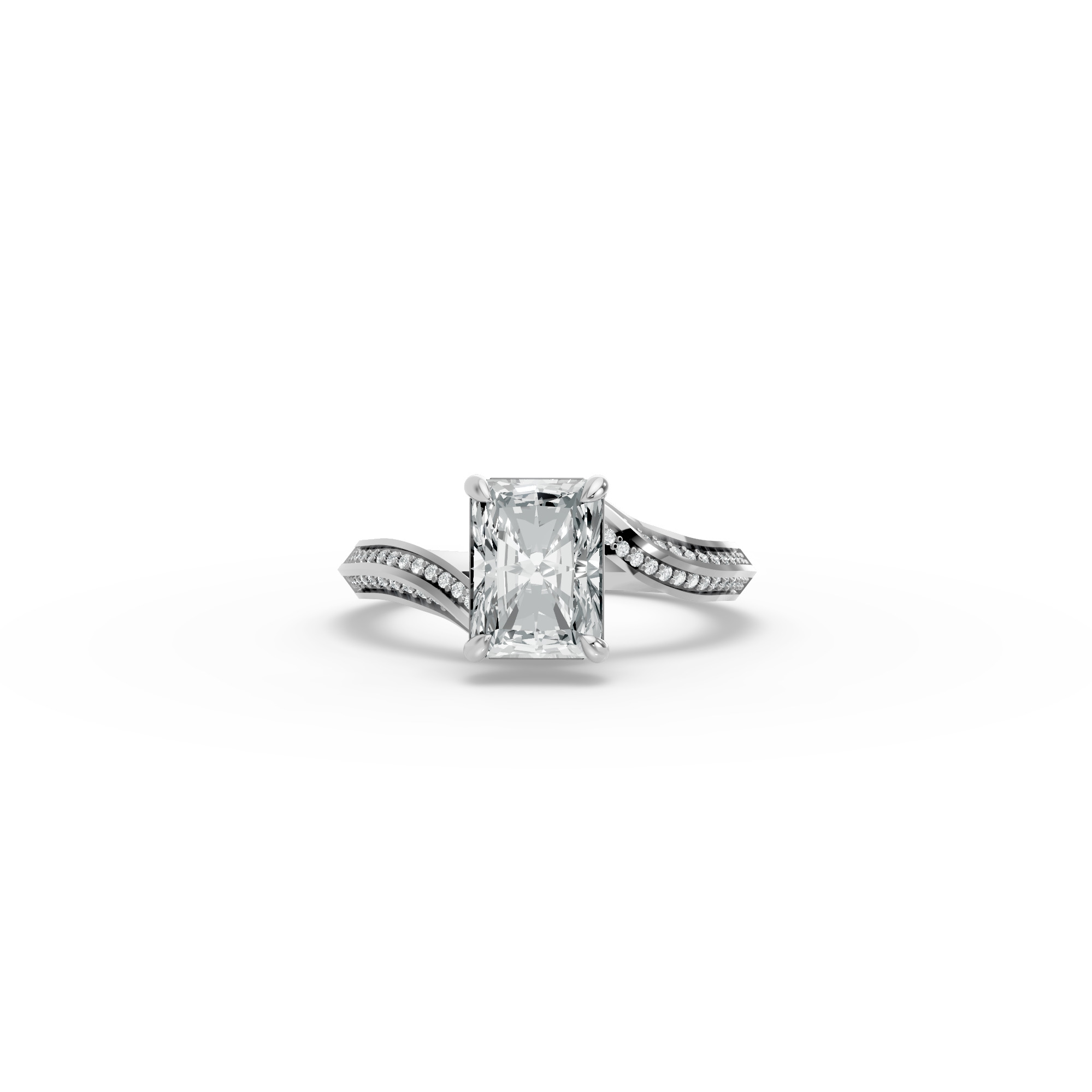 Radiant Shape Diamond Fancy Engagement Ring in Gold