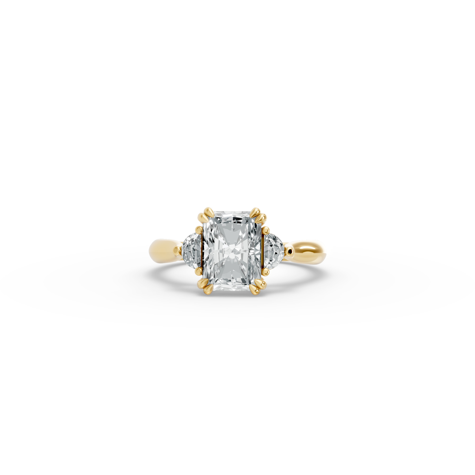 Radiant Shape Diamond Fancy Engagement Ring in Gold