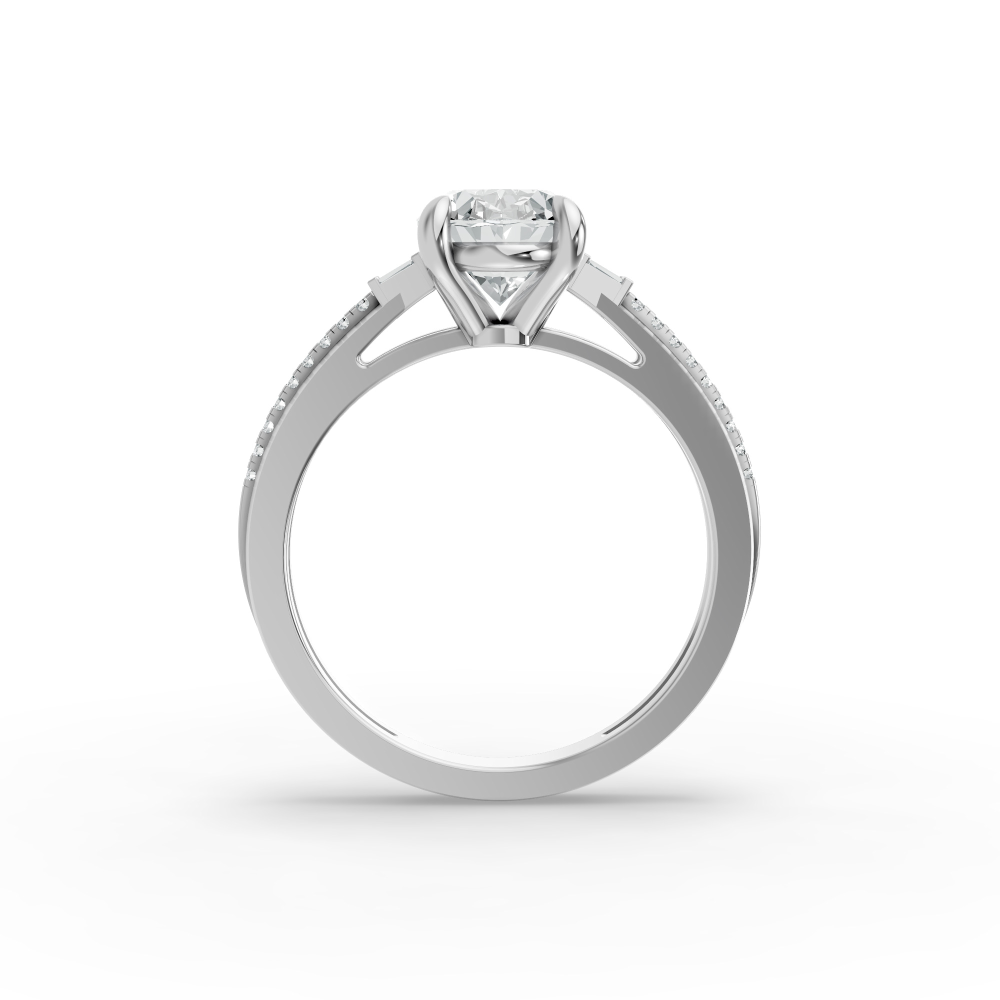 Oval Shape Diamond Fancy Engagement Ring in Gold