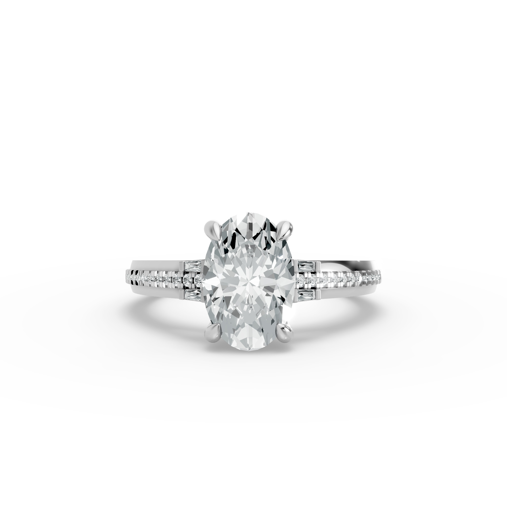 Oval Shape Diamond Fancy Engagement Ring in Gold