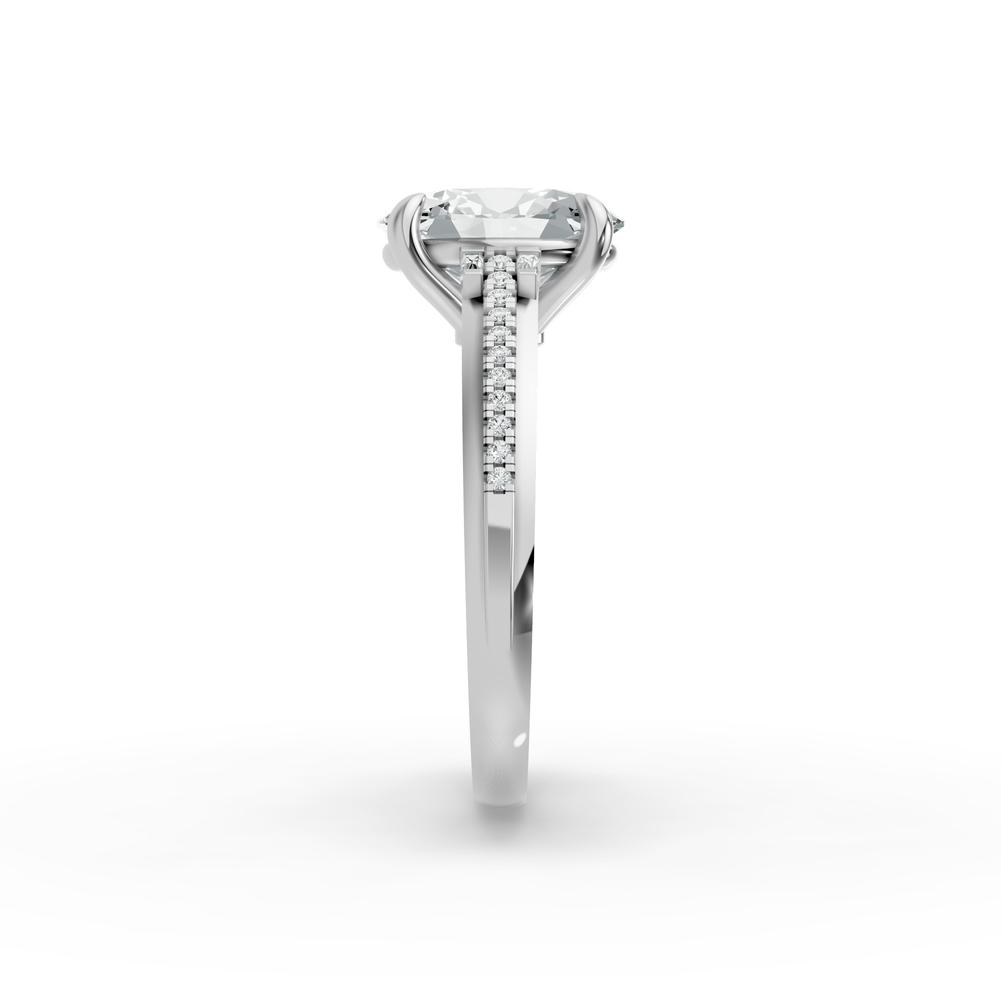 Oval Shape Diamond Fancy Engagement Ring in Gold