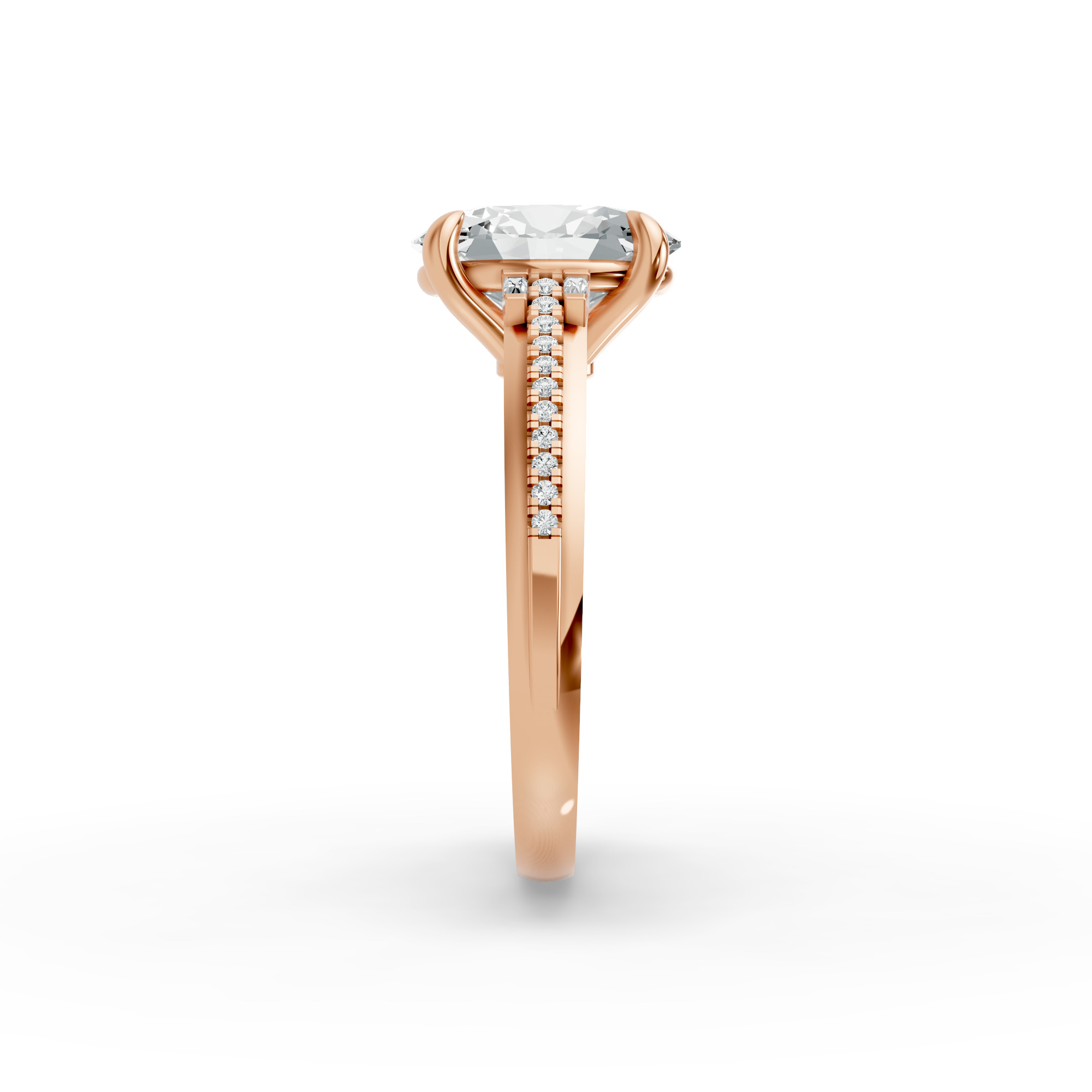 Oval Shape Diamond Fancy Engagement Ring in Gold