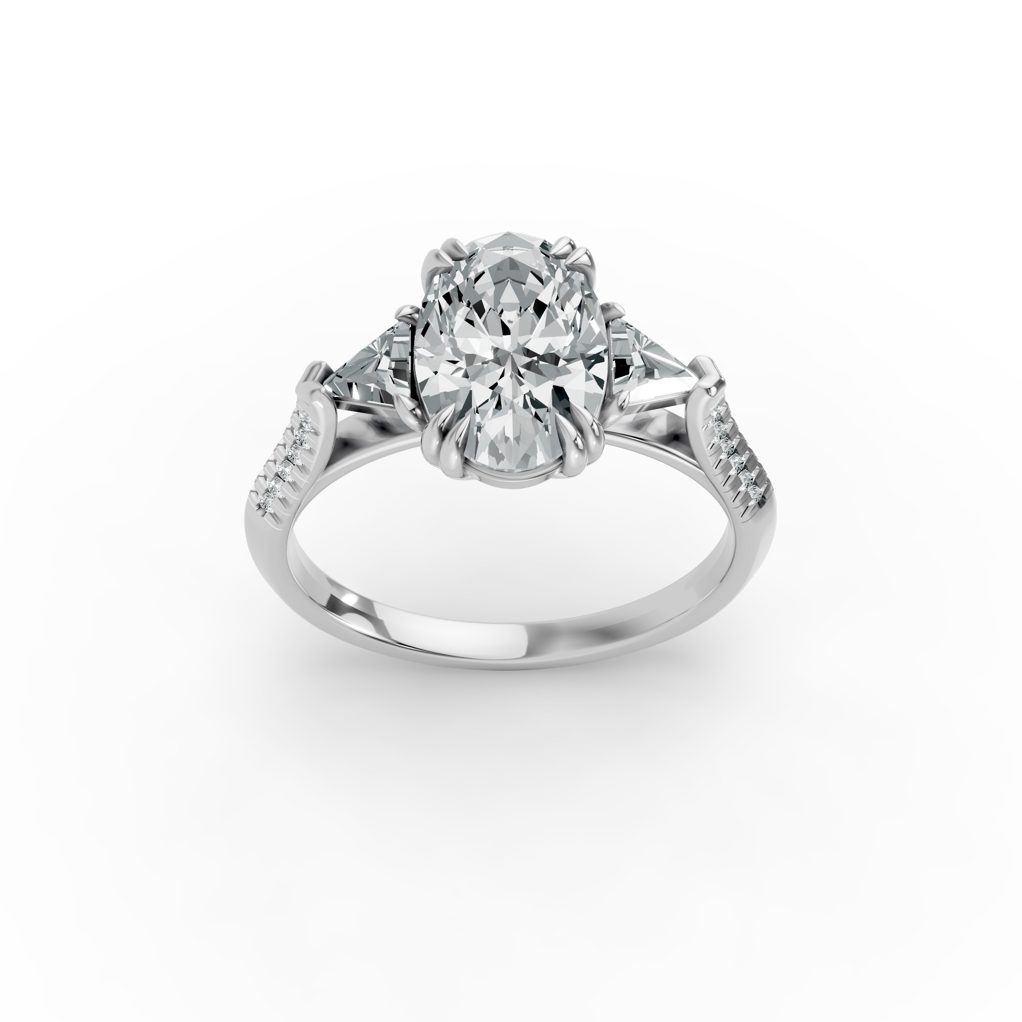 Oval Shape Diamond Fancy Engagement Ring in Gold
