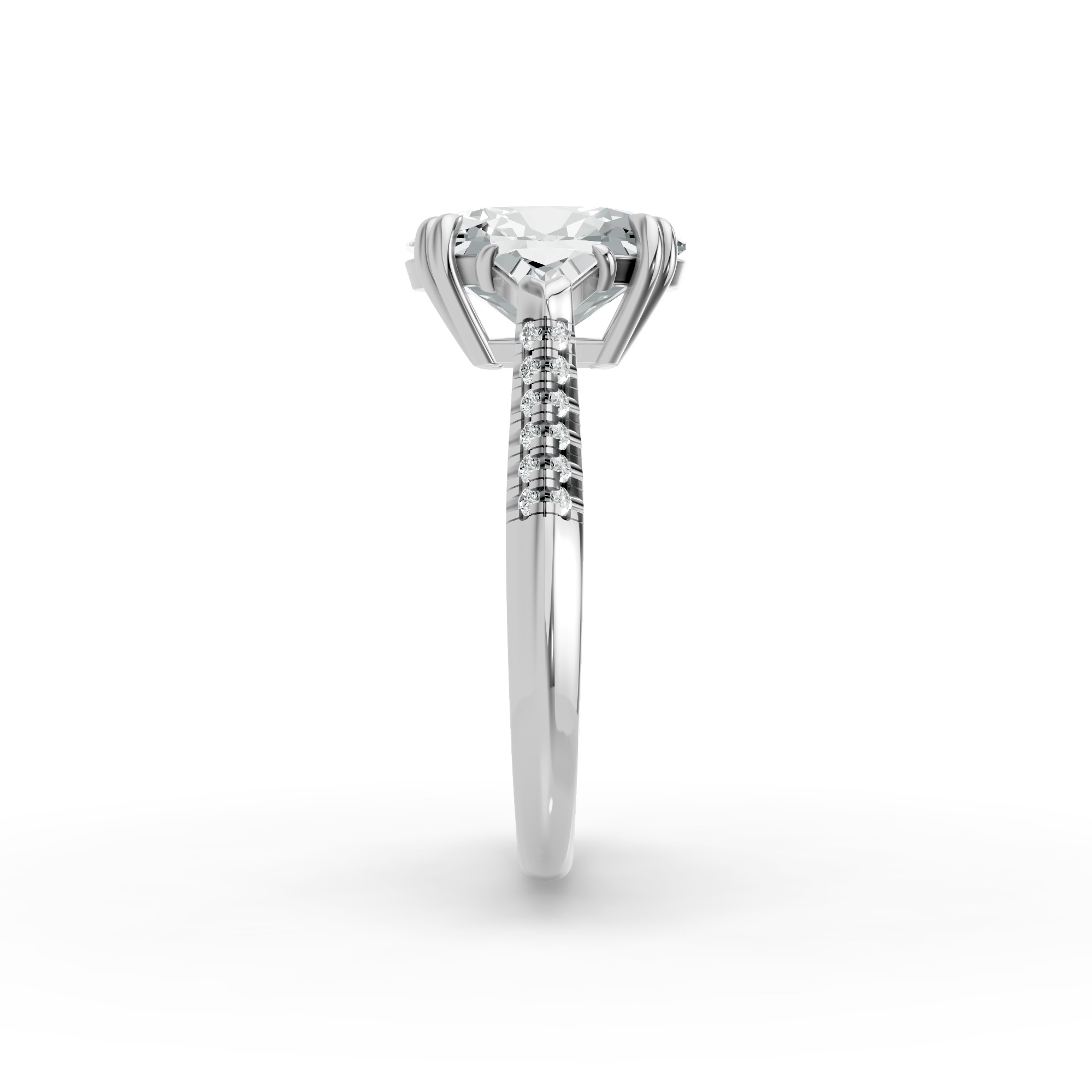 Oval Shape Diamond Fancy Engagement Ring in Gold