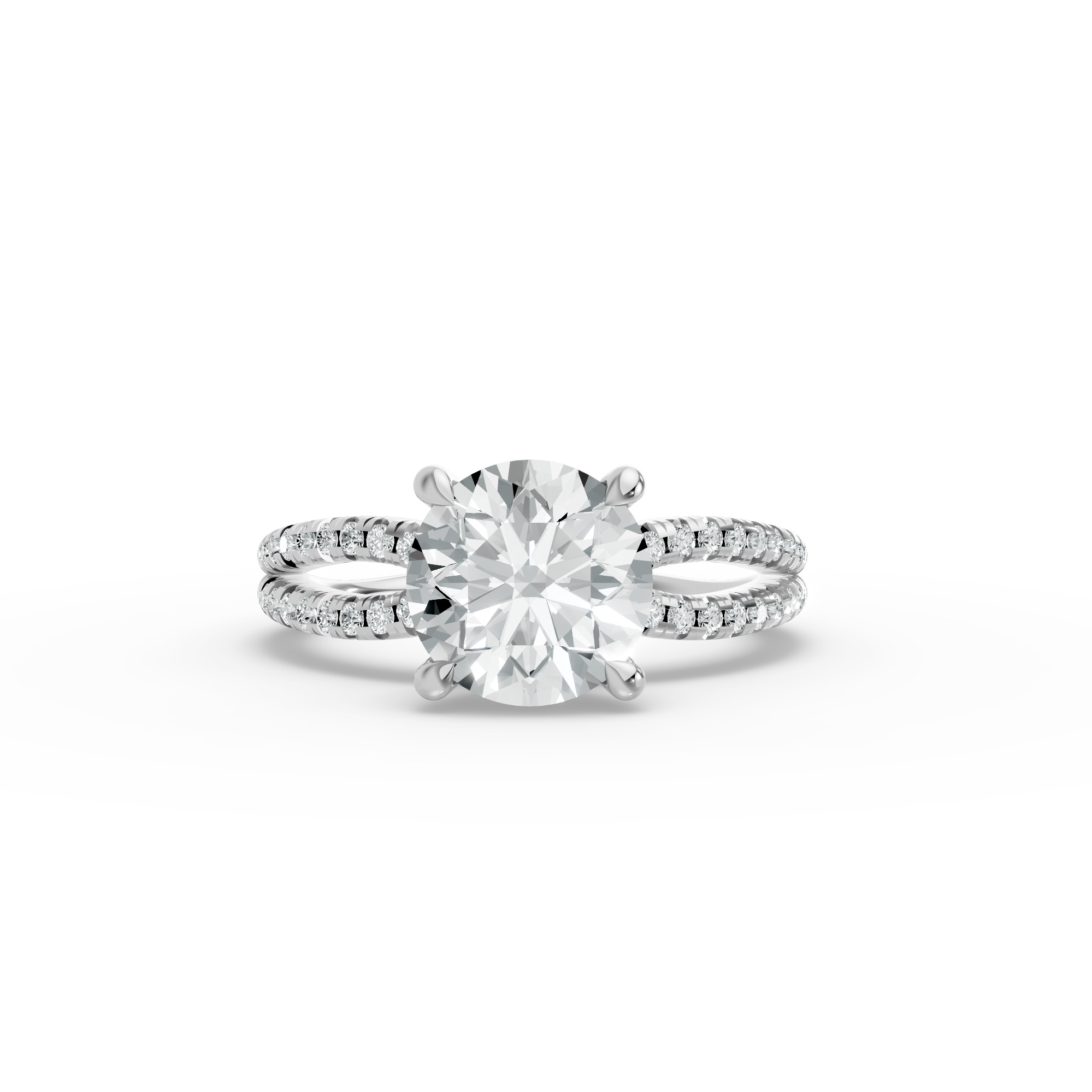 Round Shape Diamond Fancy Engagement Ring in Gold