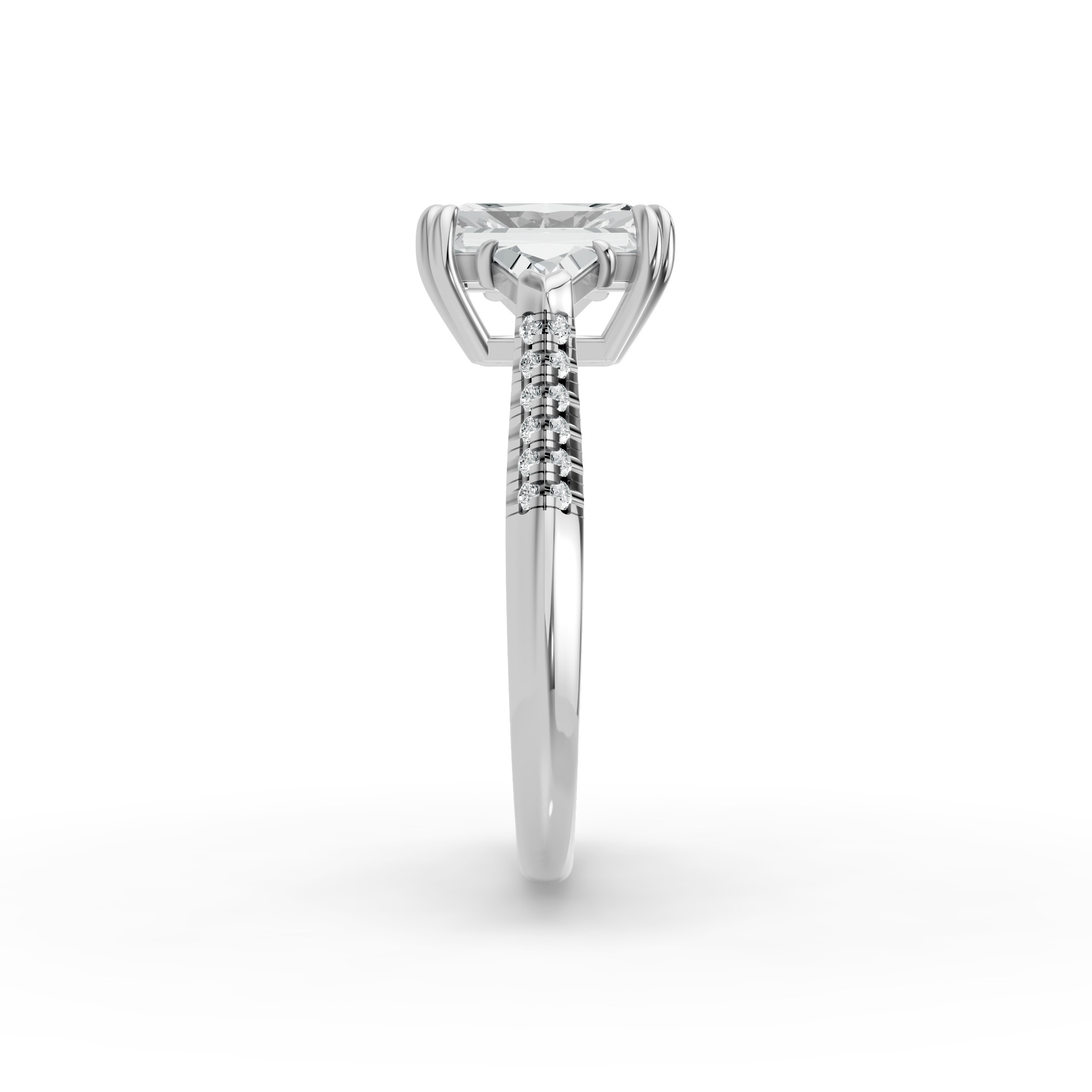 Radiant Shape Diamond Fancy Engagement Ring in Gold