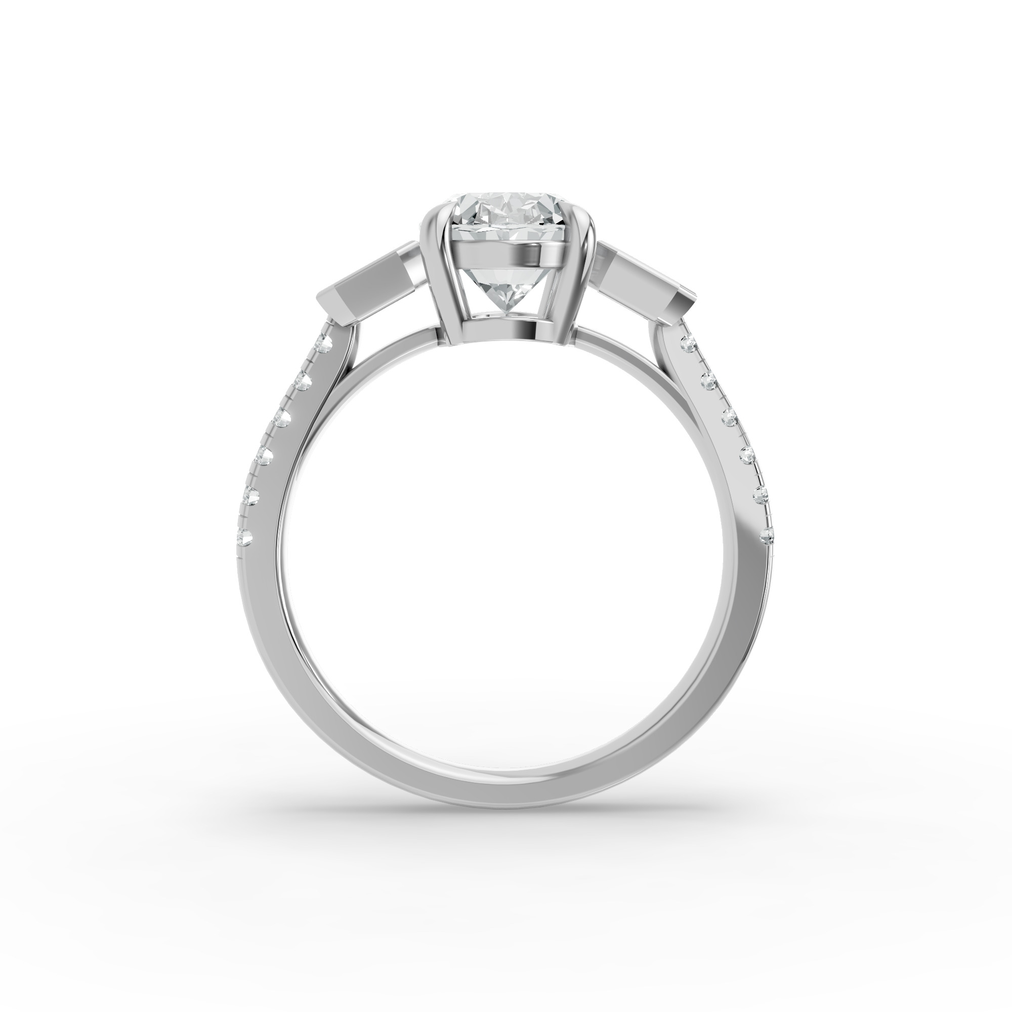 Oval Shape Diamond Fancy Engagement Ring in Gold