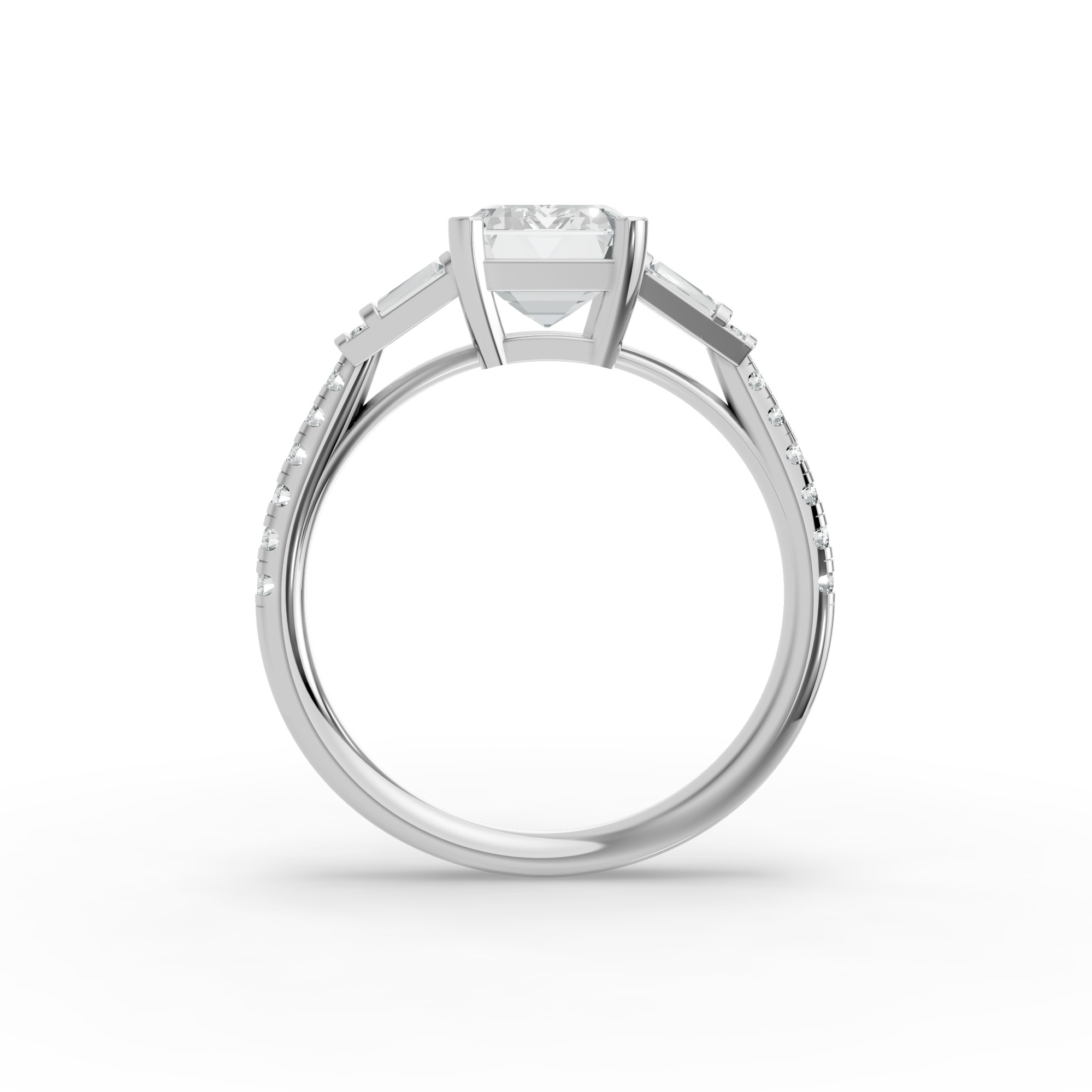 Radiant Shape Diamond Fancy Engagement Ring in Gold