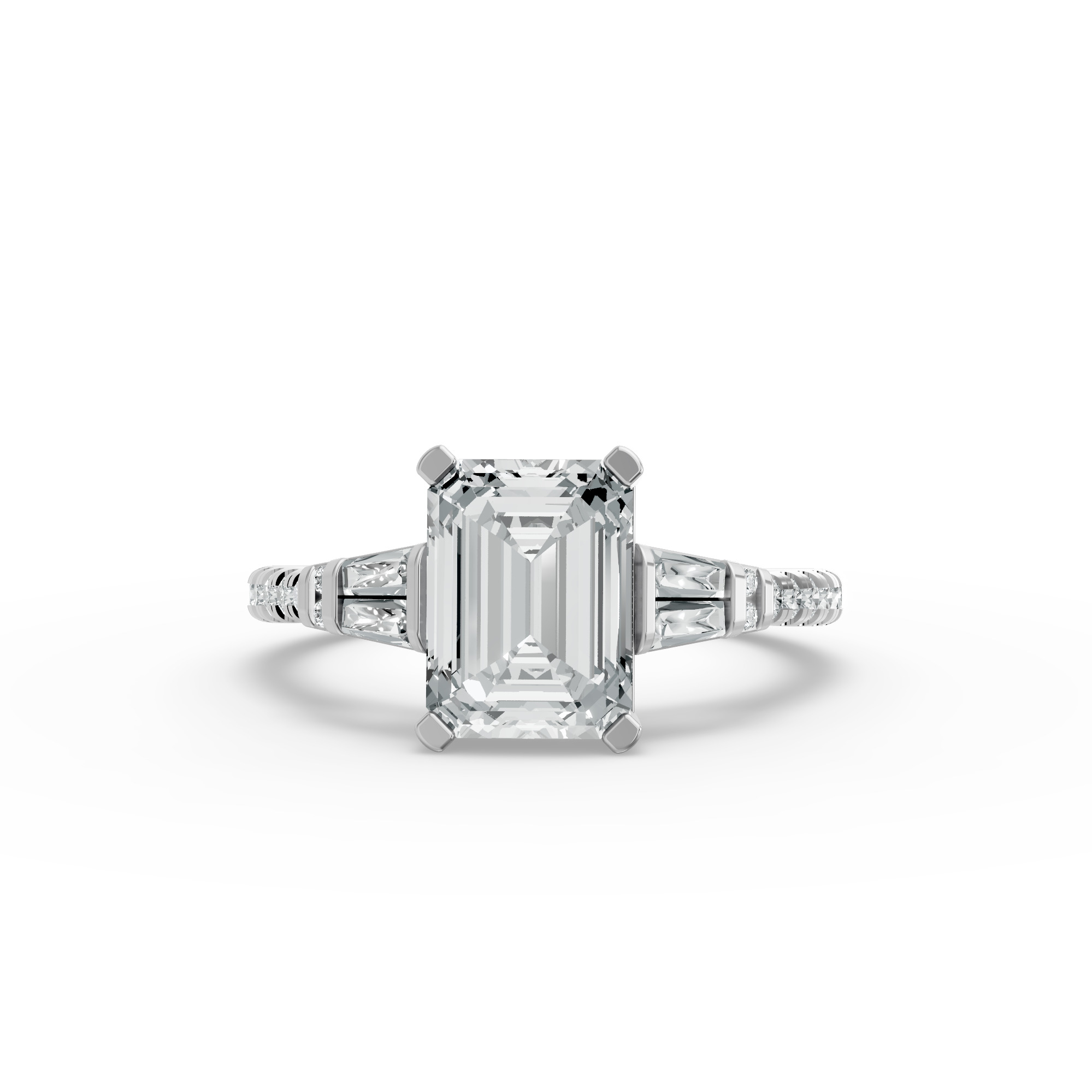 Radiant Shape Diamond Fancy Engagement Ring in Gold