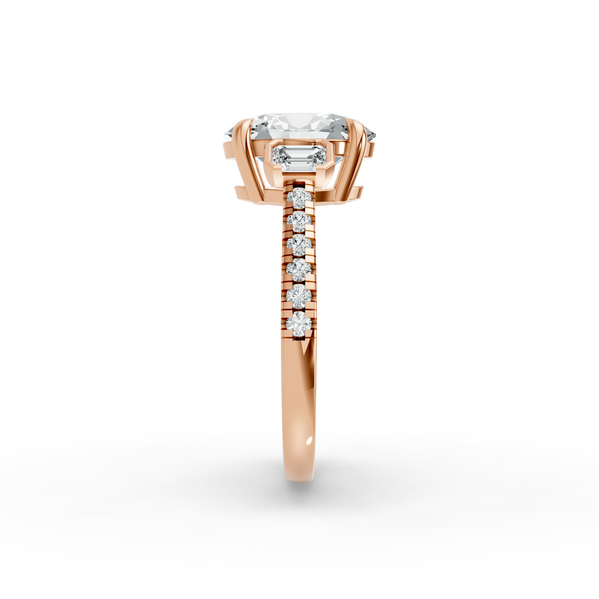 Oval Shape Diamond Fancy Engagement Ring in Gold