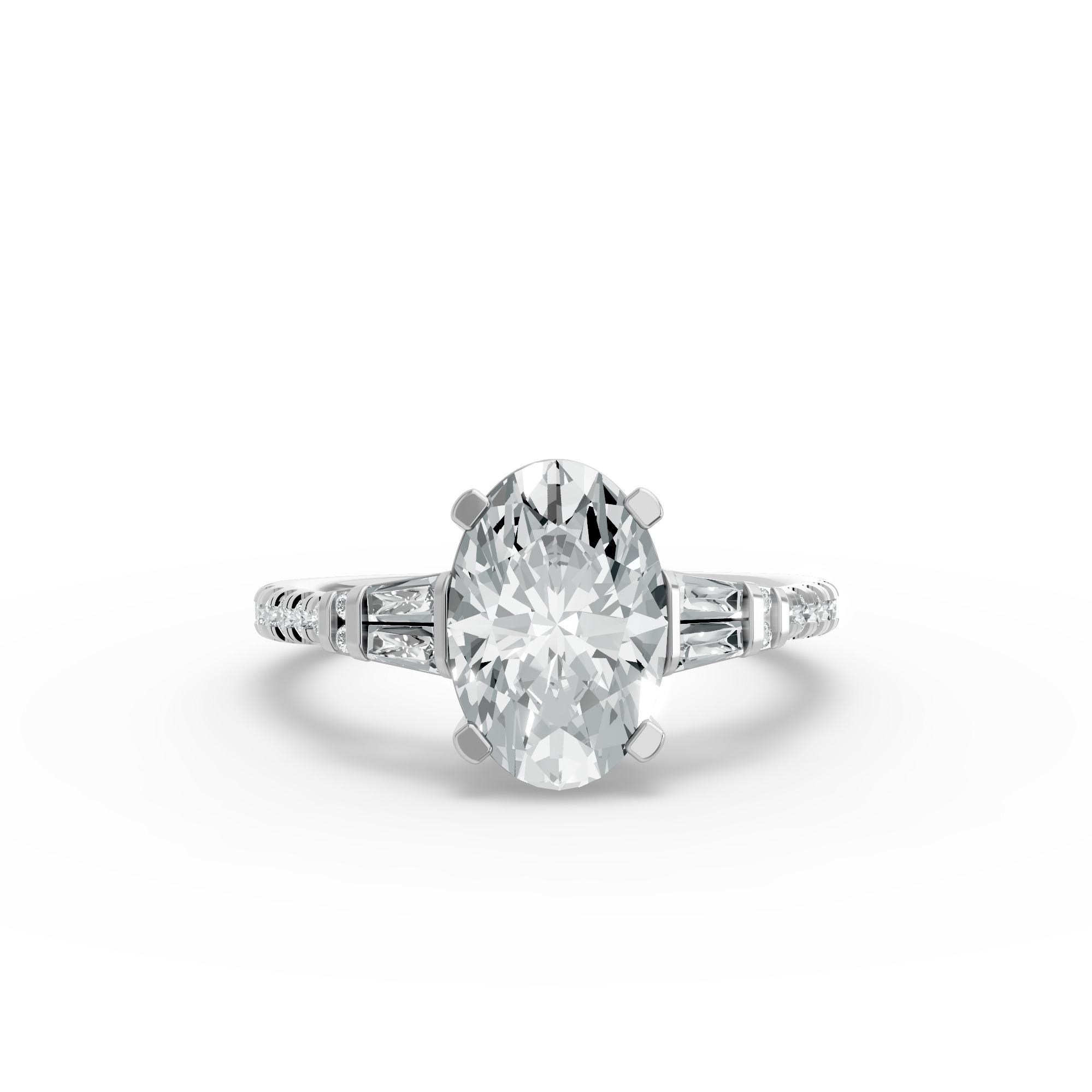 Oval Shape Diamond Fancy Engagement Ring in Gold