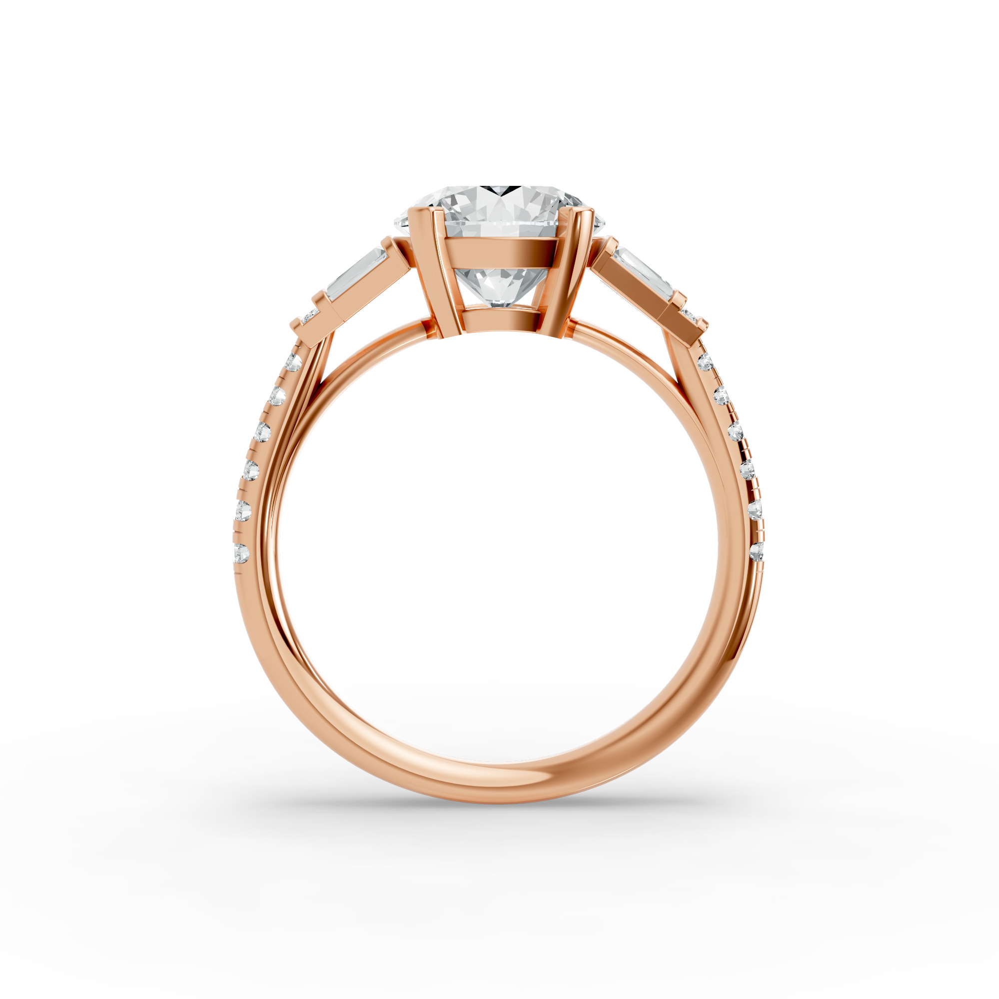 Oval Shape Diamond Fancy Engagement Ring in Gold