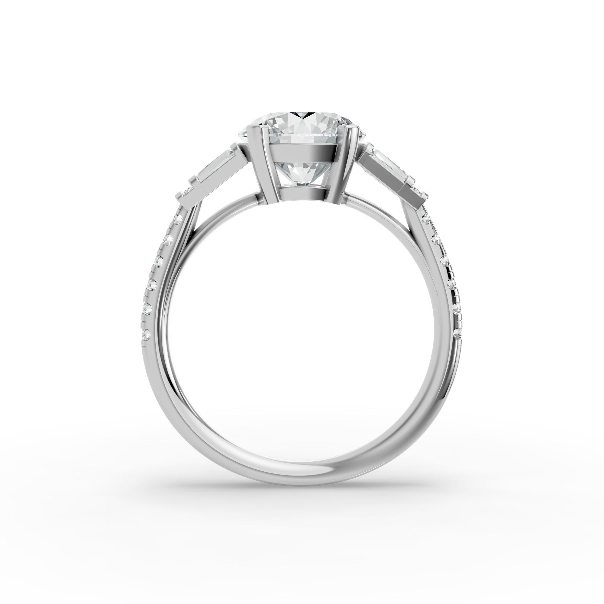 Oval Shape Diamond Fancy Engagement Ring in Gold
