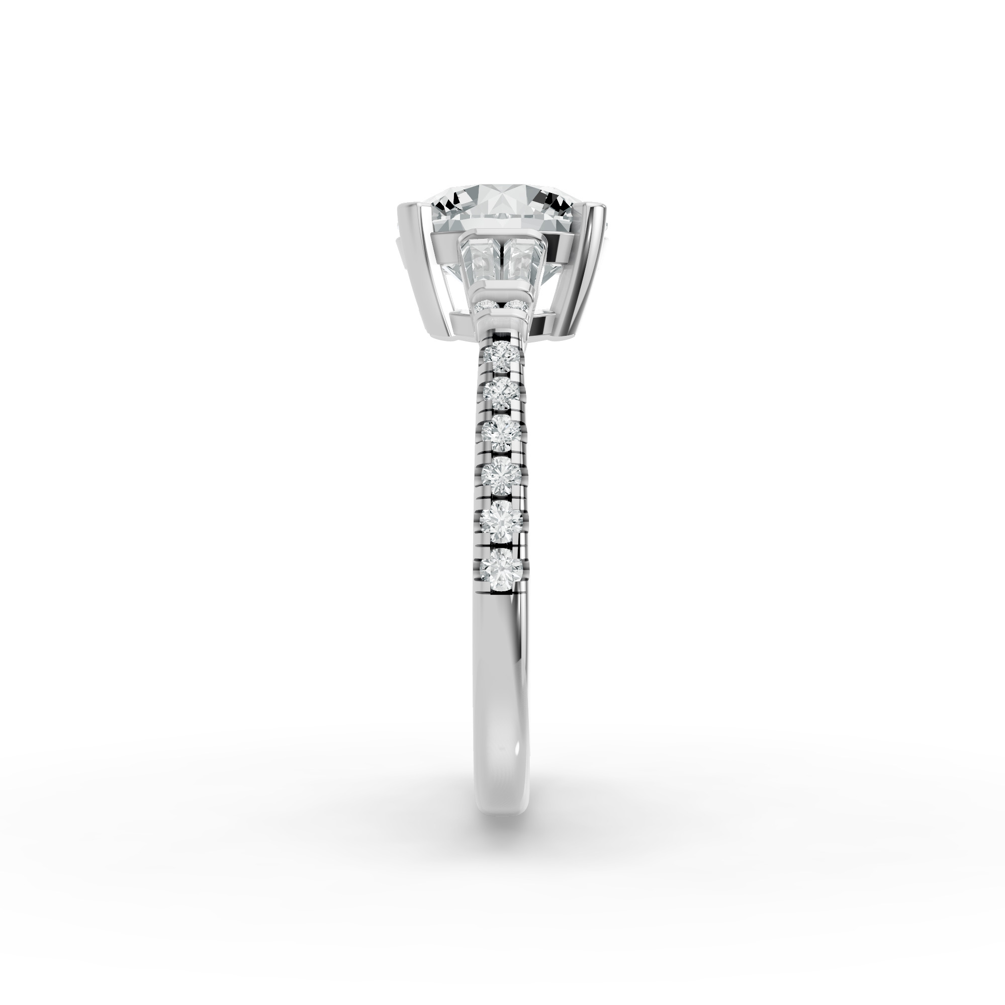 Oval Shape Diamond Fancy Engagement Ring in Gold