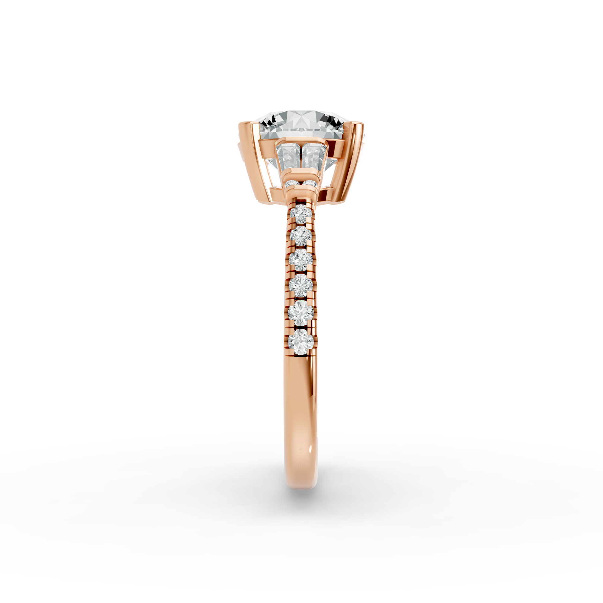 Oval Shape Diamond Fancy Engagement Ring in Gold