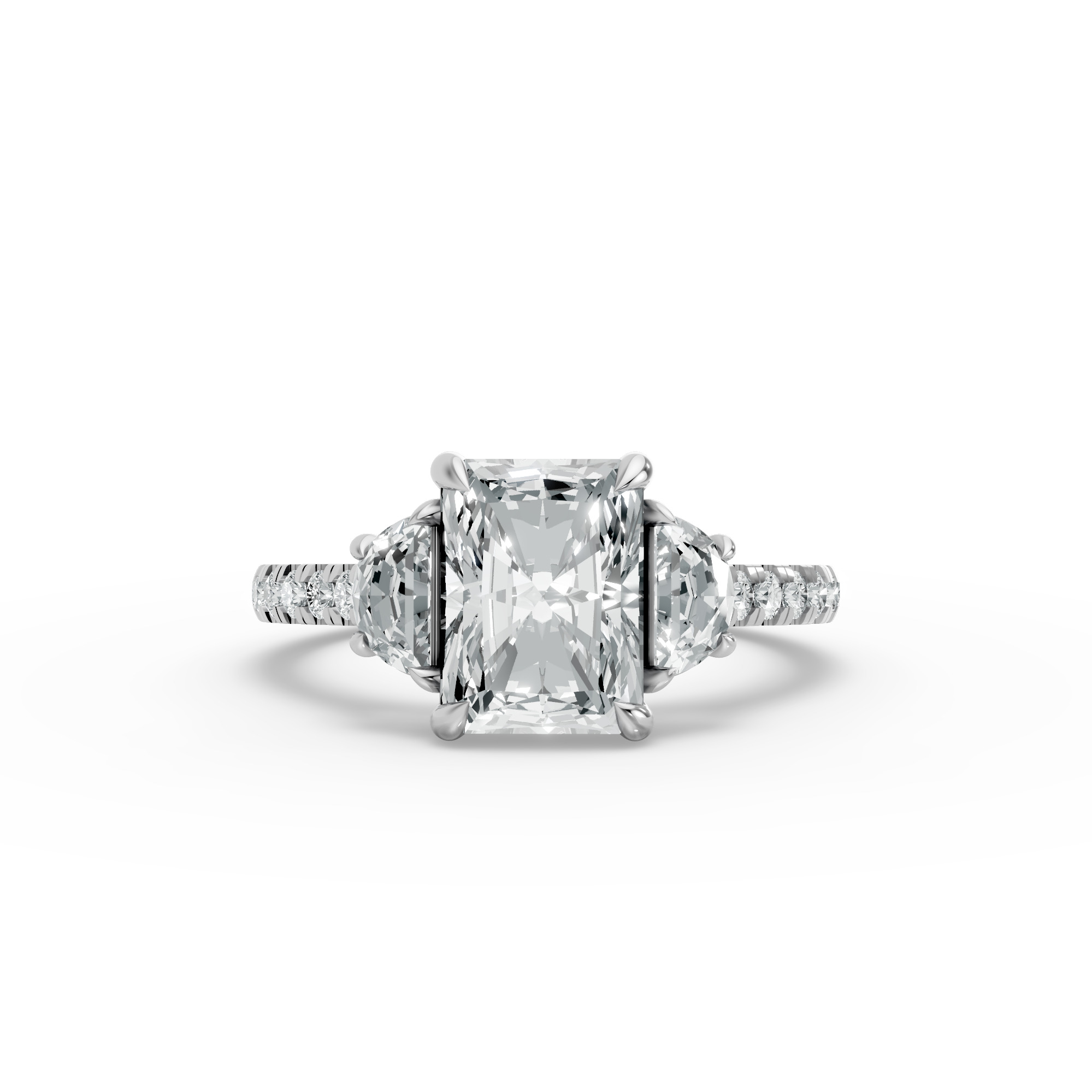 Radiant Shape Diamond Fancy Engagement Ring in Gold