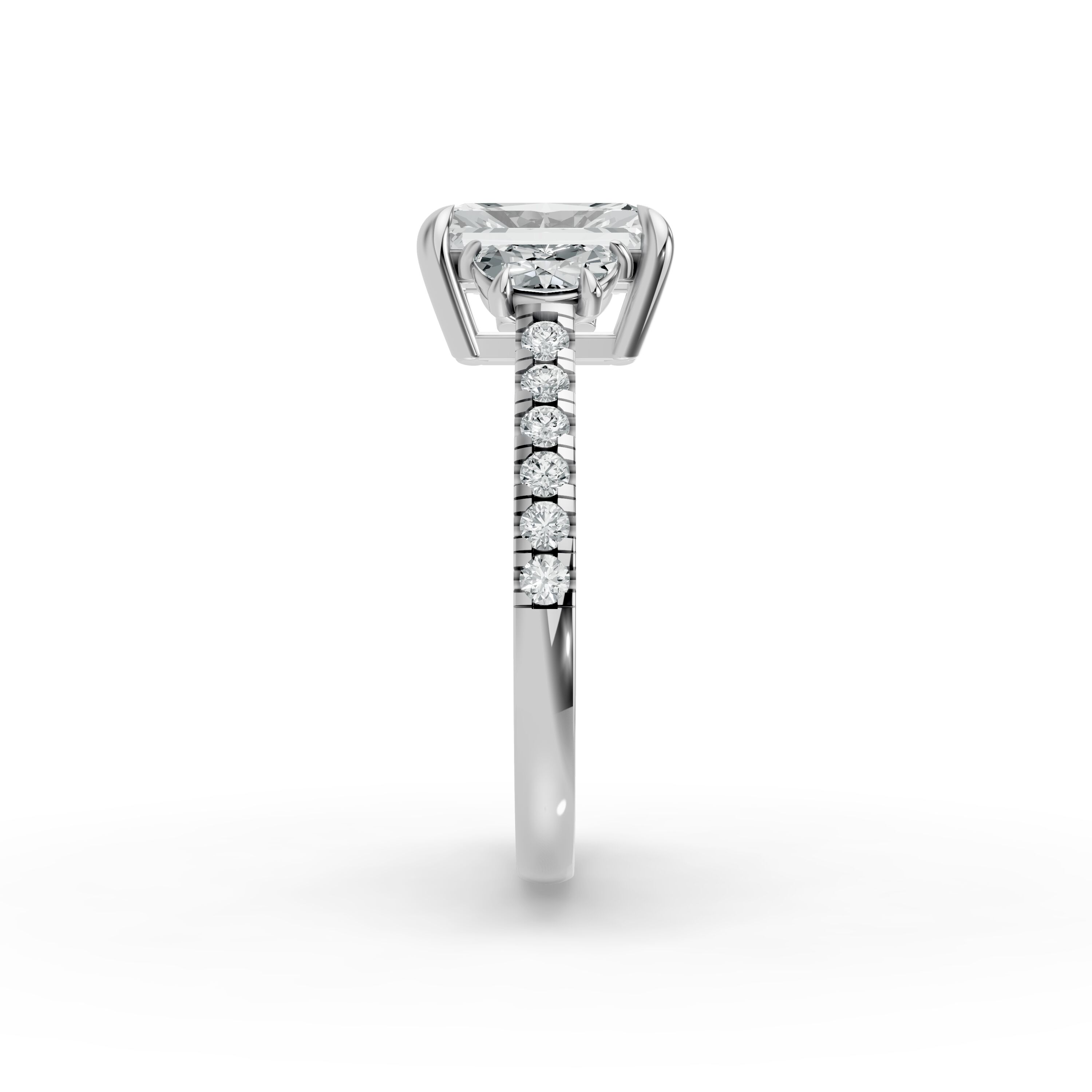 Radiant Shape Diamond Fancy Engagement Ring in Gold